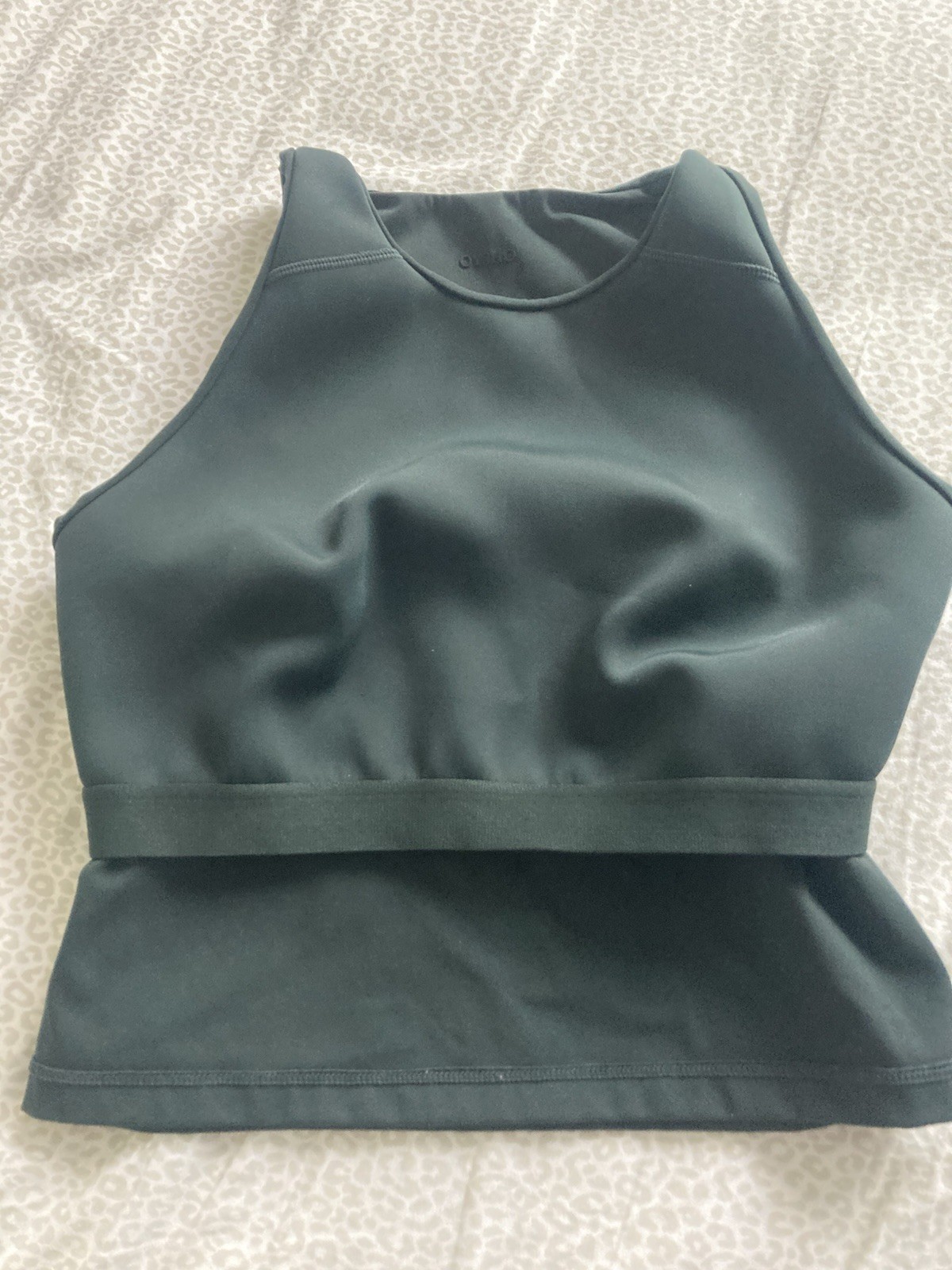 Oysho Bra High Waist Leggings Size M Gym Workout Forest Green Sun Protection