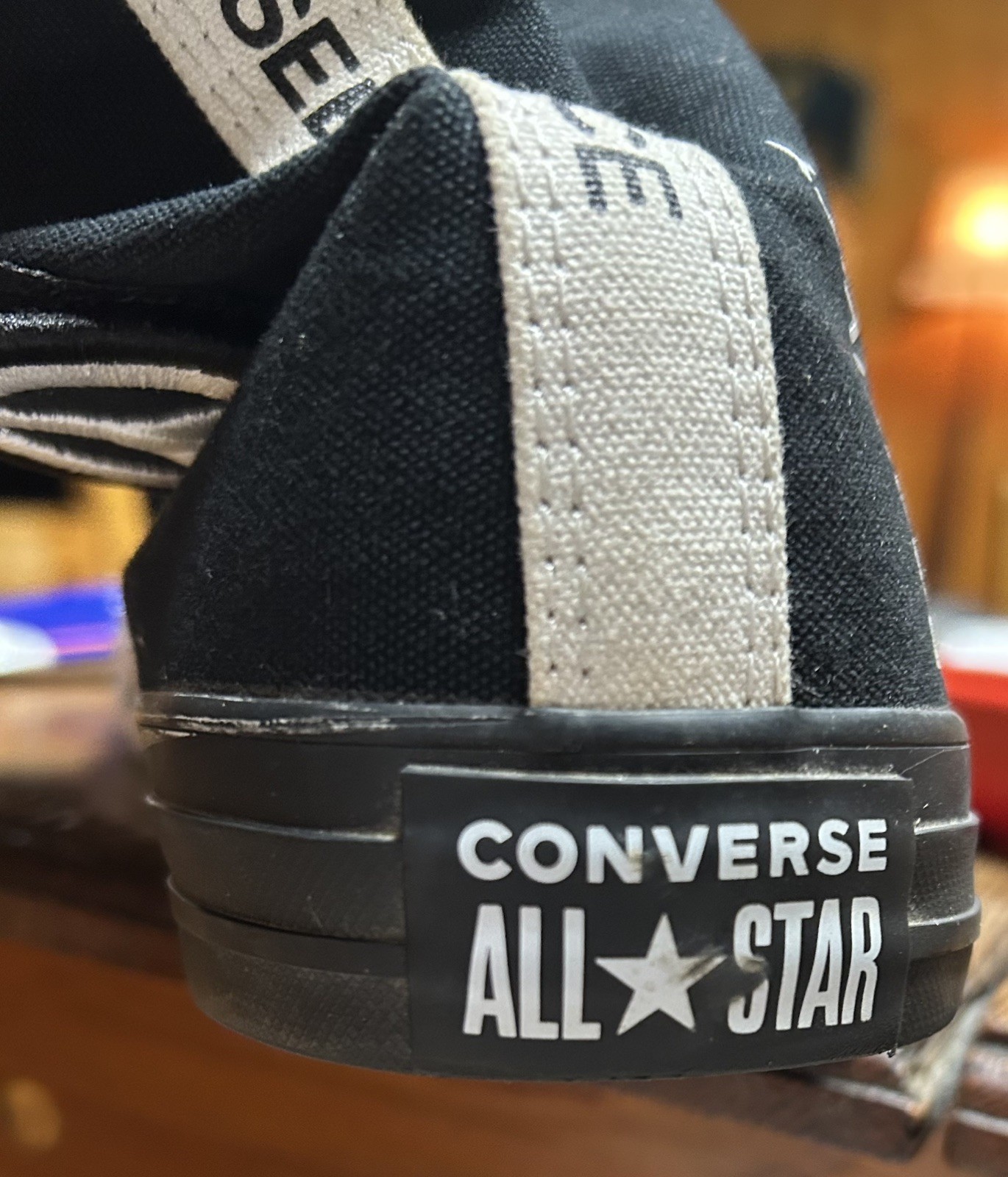Converse MENS 10 Seek Peace Black White Chuck Taylor High Top Shoes Unisex