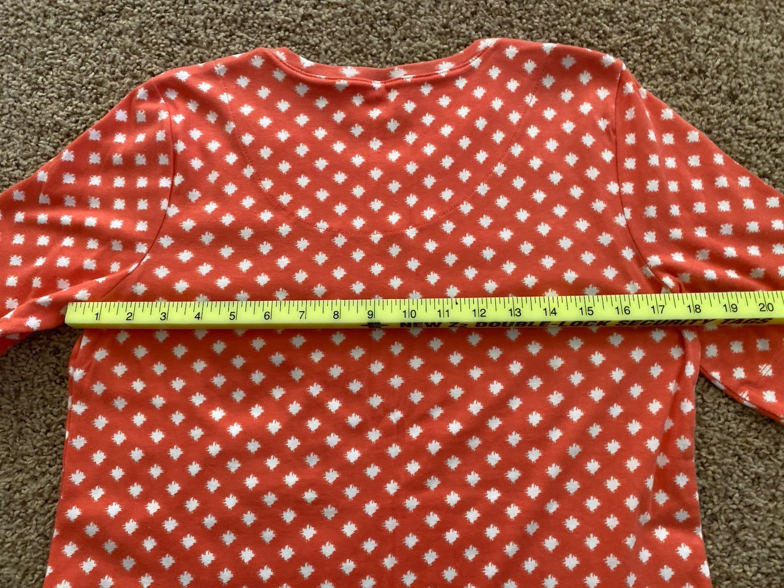 Chico’s e Pima Cotton Checkered Everyday Short Sleeve T-Shirt Size 1 NWT
