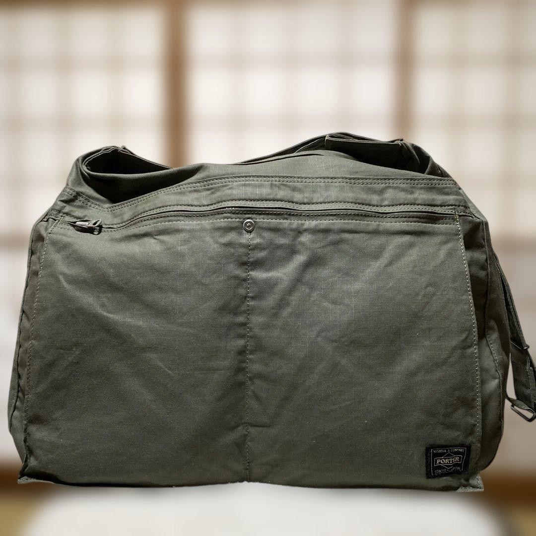 Yoshida Porter Shoulder Bag Khaki Large 42×35×15 Made in Japan