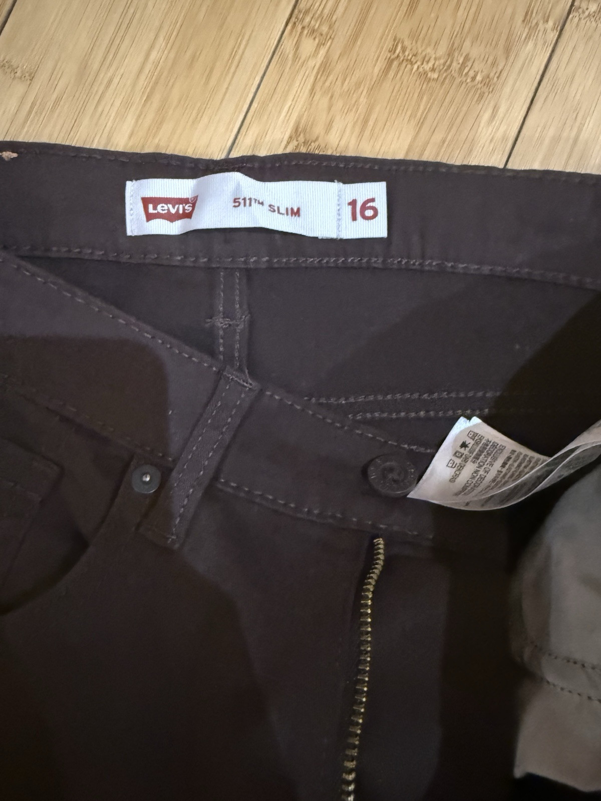 Levi Boy’s 511 Size 16 Slim Fit Stretch Denim Jean W 26 L 30 Brown