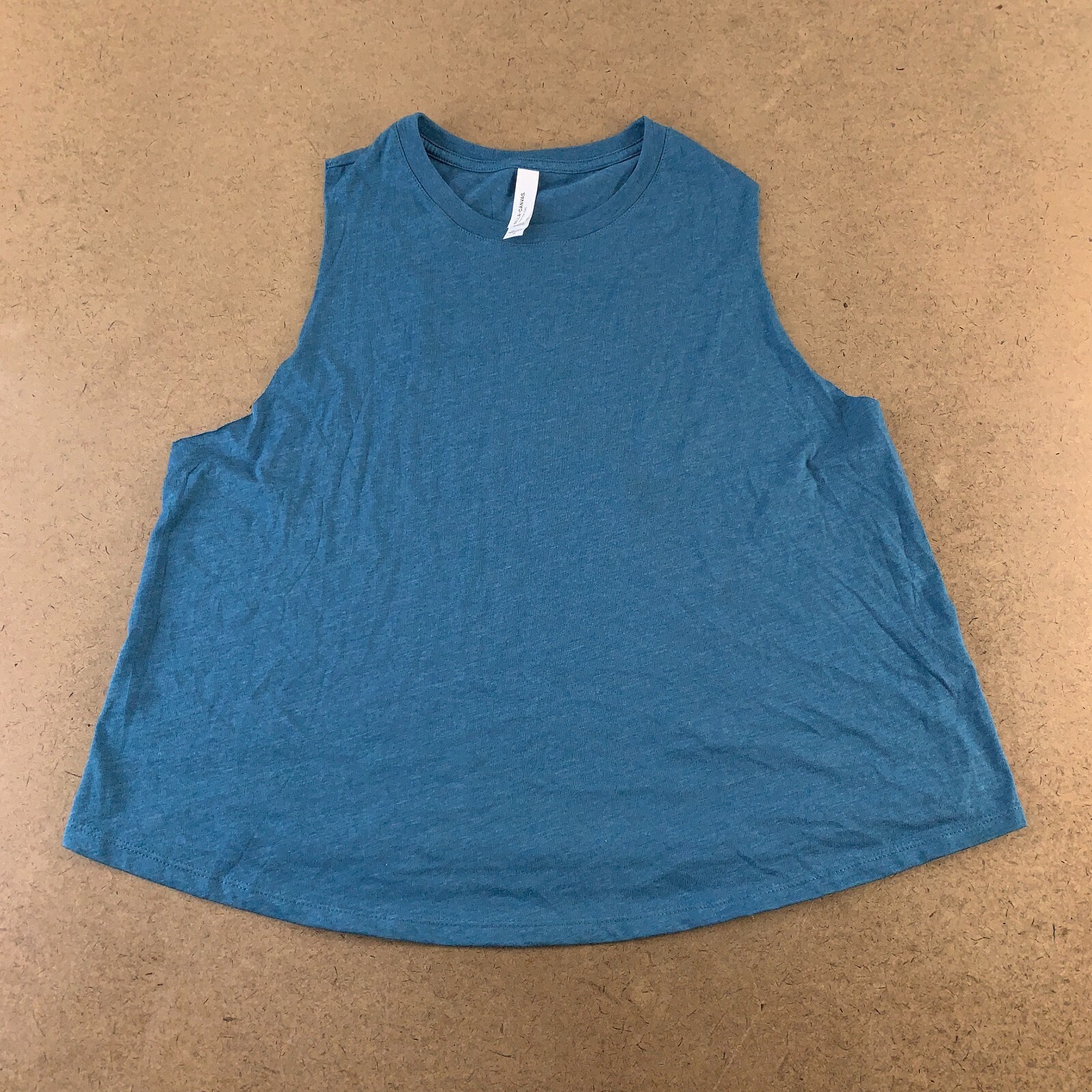 Bella Canvas Women’s Size XL Dark Teal Sleeveless Crew Neck Cropped T-Shirt New