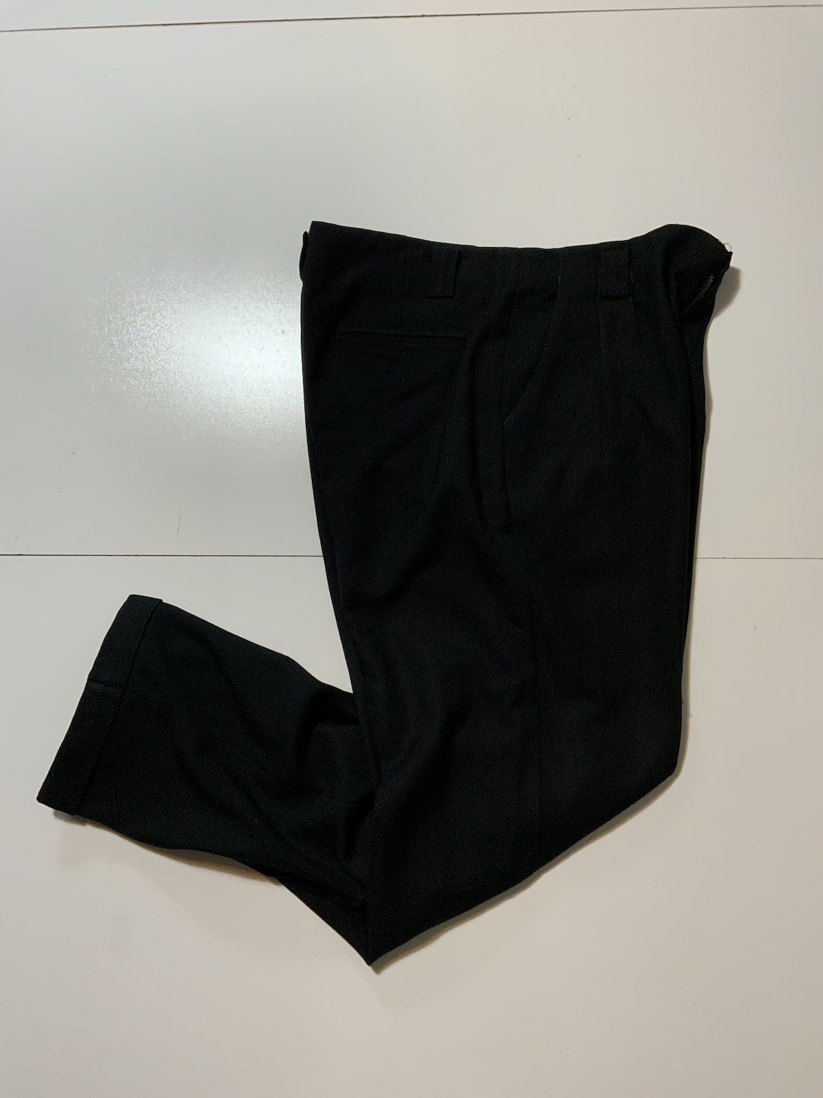 Vintage 80s Studio Tokyo International Japan Wool Black Pleated Cuffed Pants 36