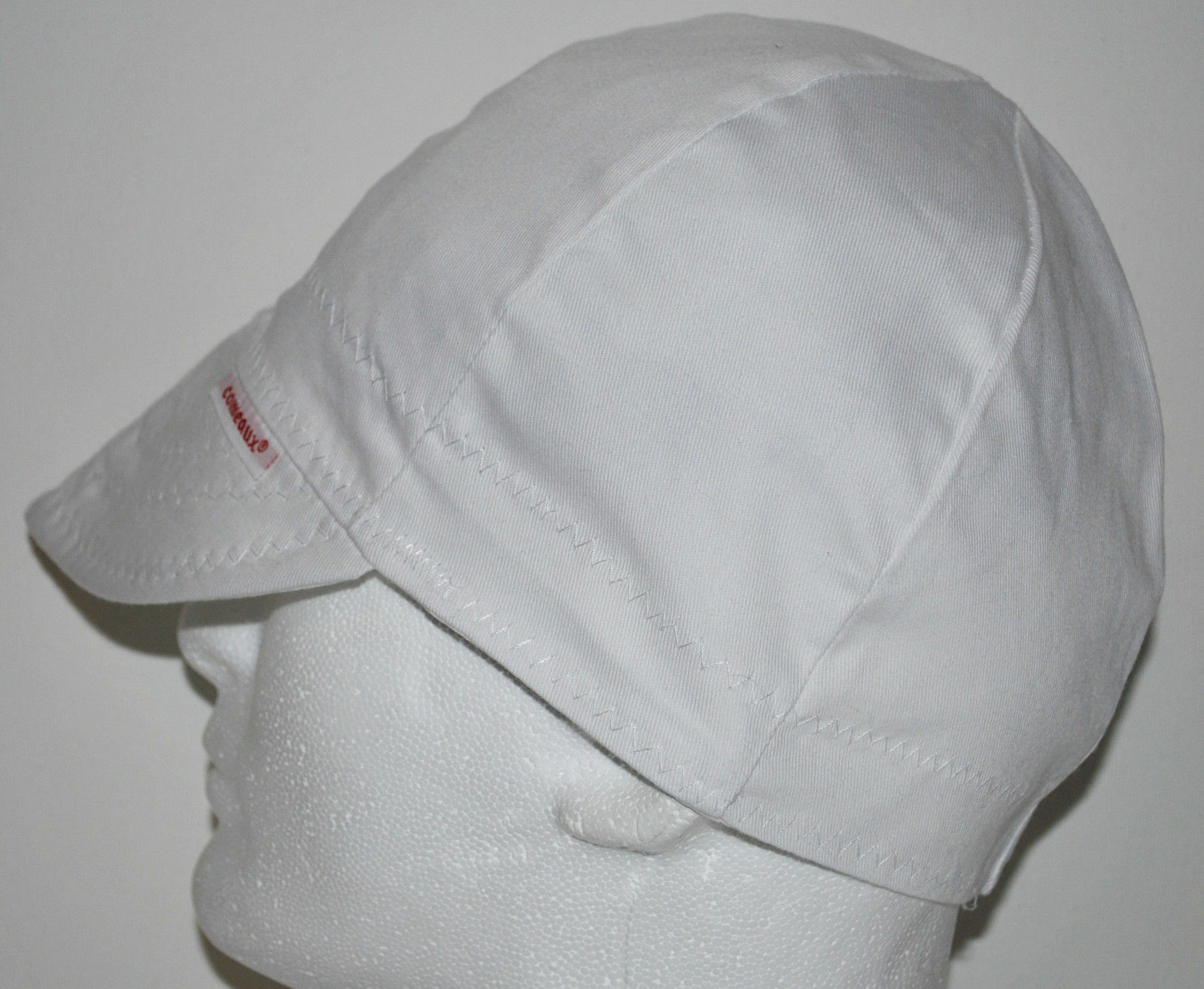 NWT 6 Comeaux Caps Welding Welders Hats Solid WHITE 2000 Reversible 100% Cotton