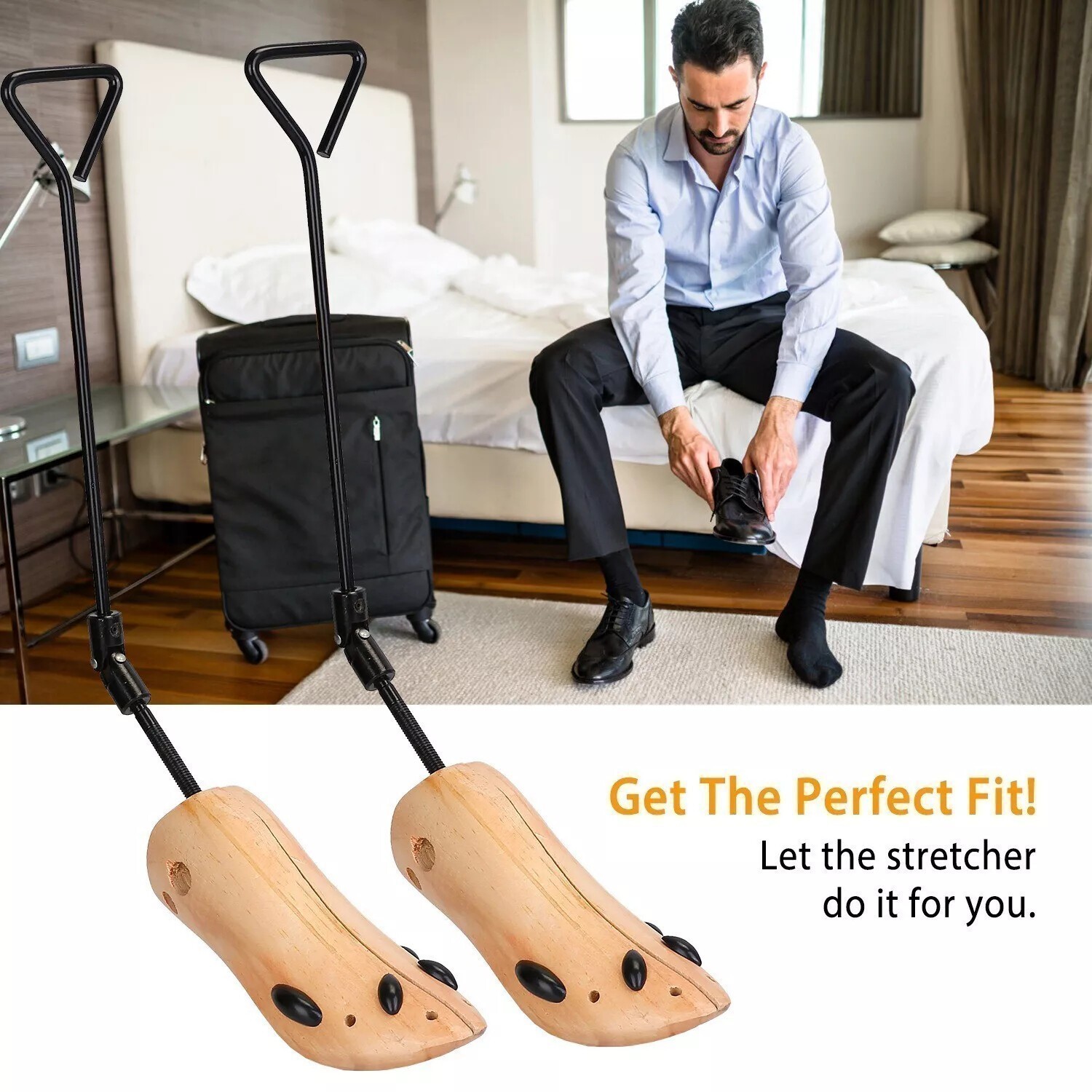 1 Pair Boot Stretcher Wooden Shoe Shaper Western Cowboy Boot Expander for Men M