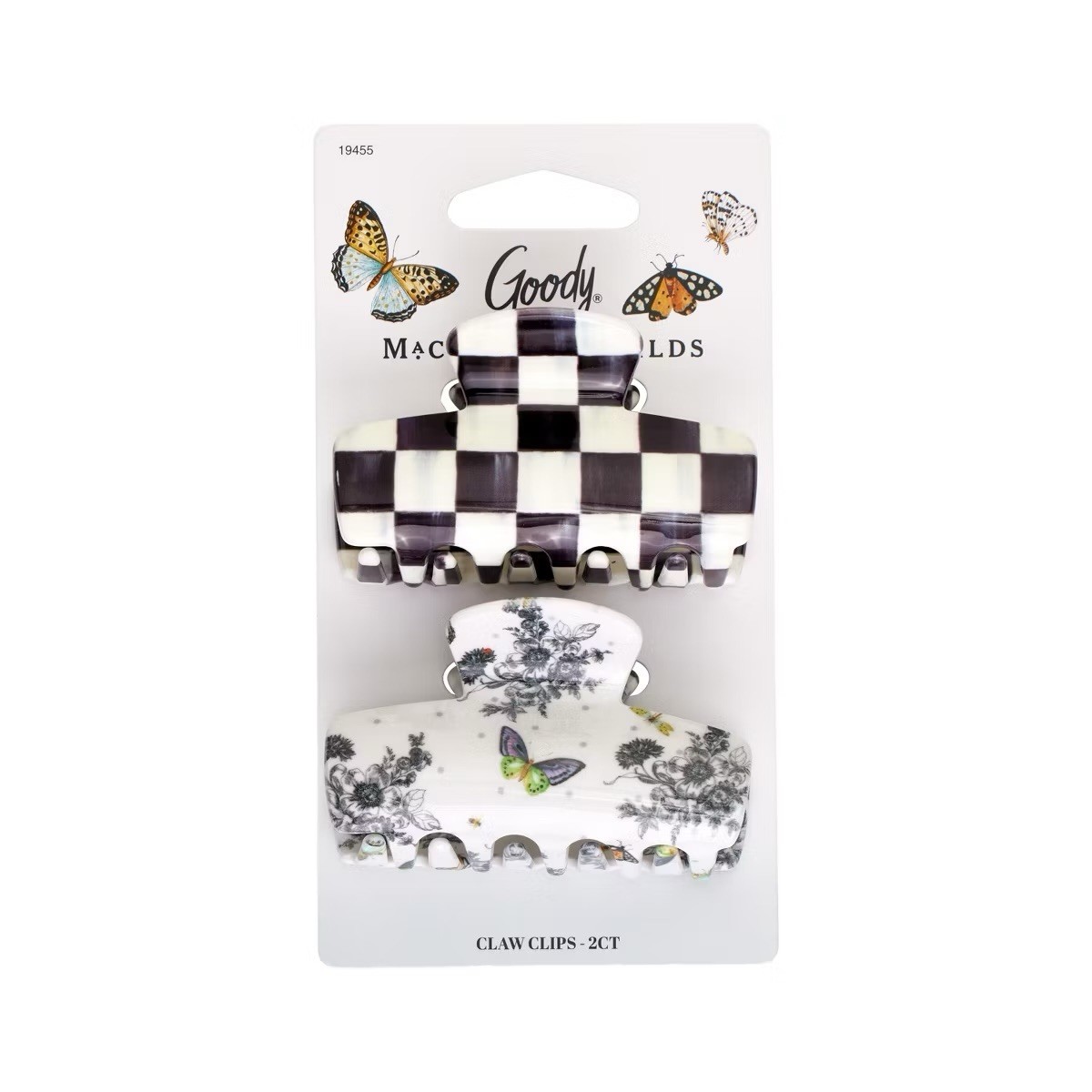 MacKenzie Childs x Goody 🖤 Black Courtly Check Medium Hair Claw Clips Set