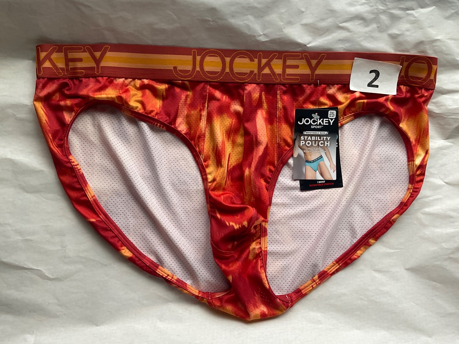 Jockey Sport Stability Pouch Brief Breathable Mesh New Orange Blue Men