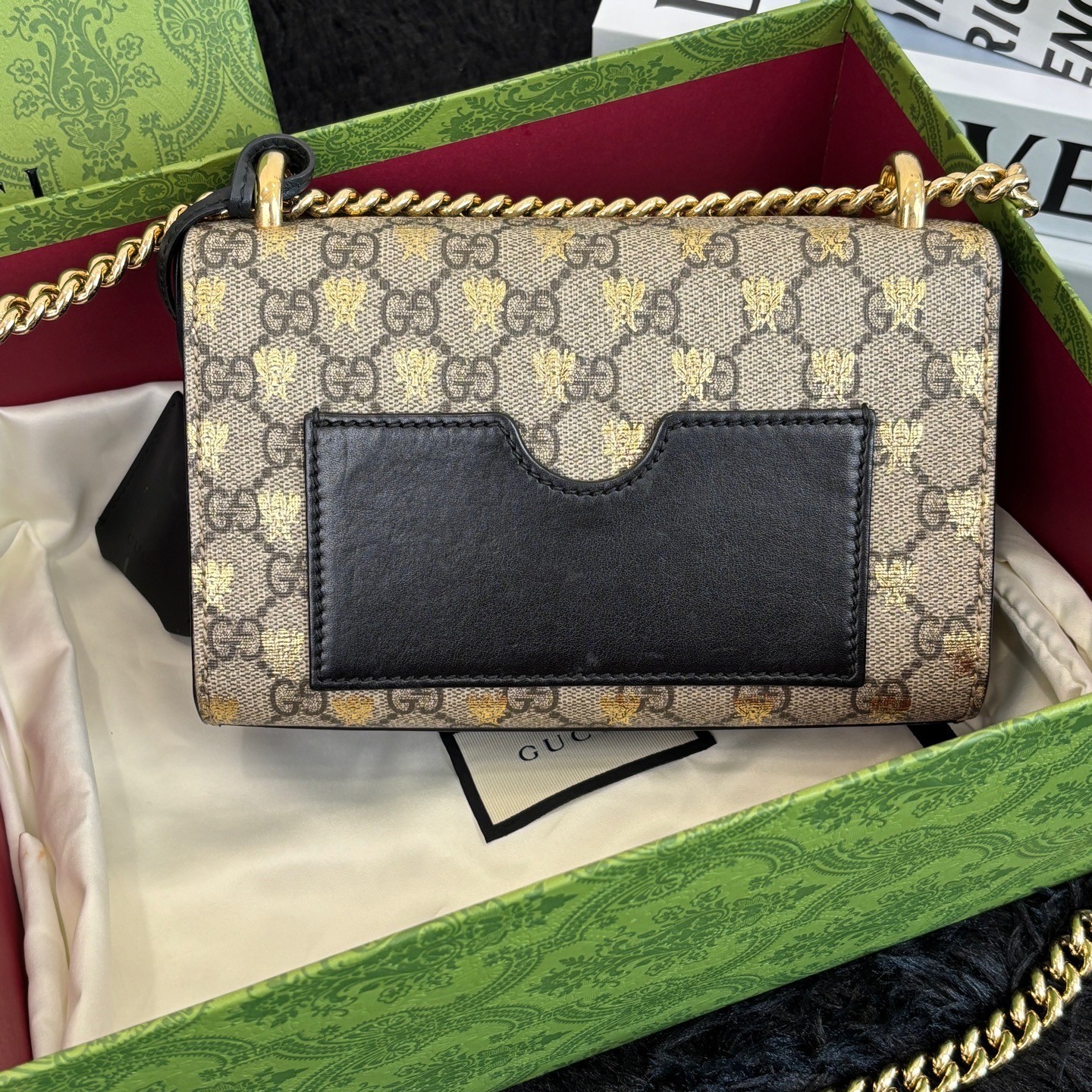 Gucci Pre-Owned Authentic Box Clutch Ebene 20x7x13 Free Tracked Shipping