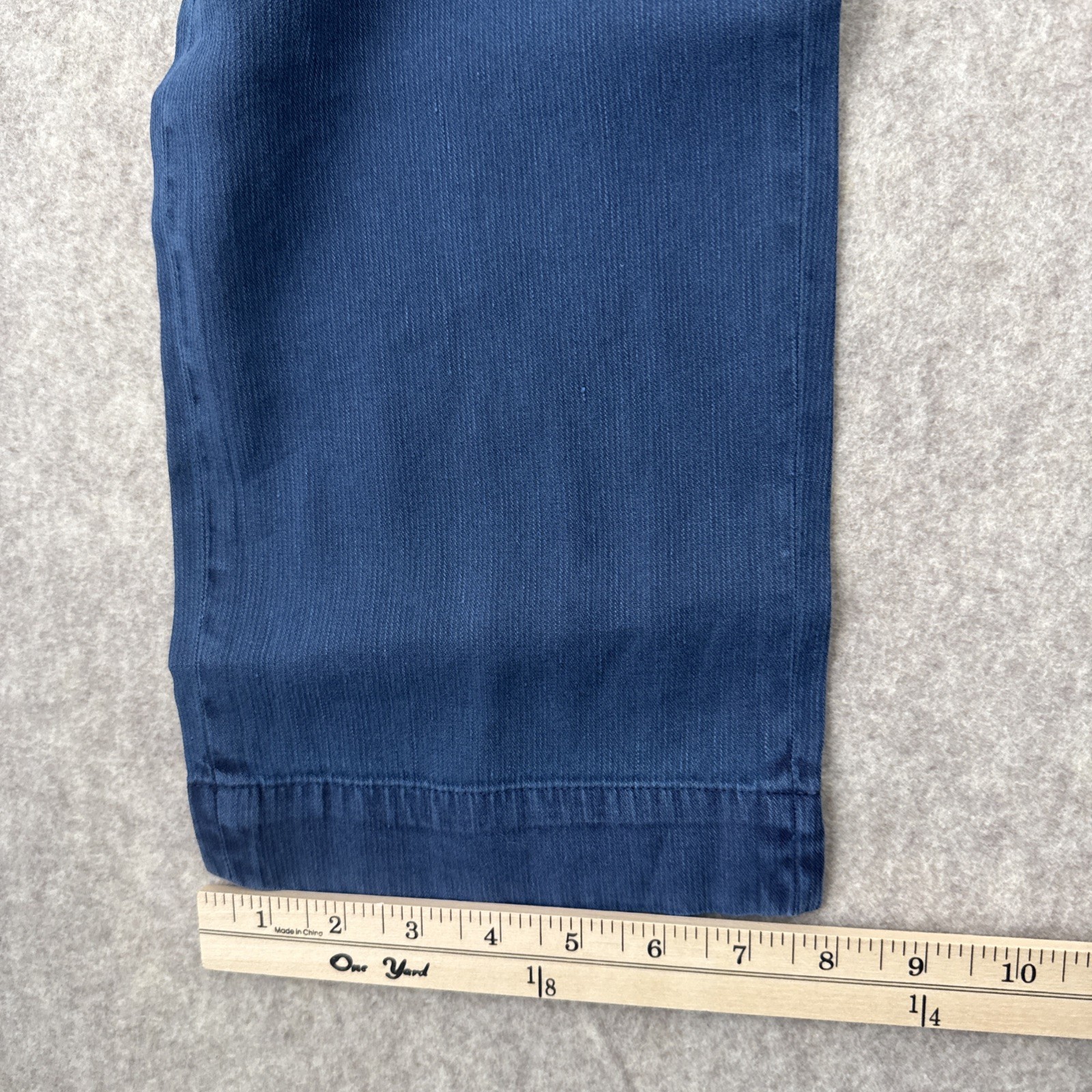 Haspel Corded Linen Blend Drawstring Trouser Blue Slim Fit Mens 36 New
