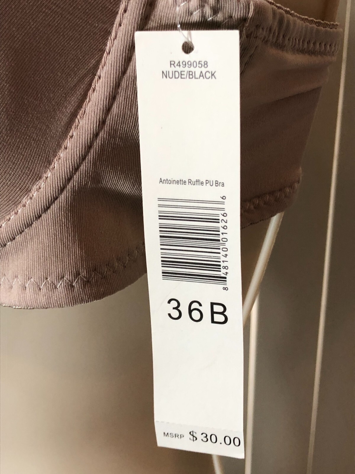 Honeydew Underwire Push Up Bra 36B Convertible Antoinette Ruffle Nude R499058