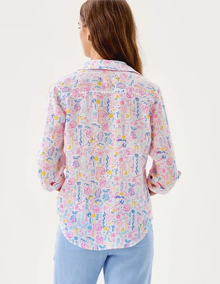 Lilly Pulitzer NWT Sea View Button Down Top Summer Serenade Size L,XL,XXL