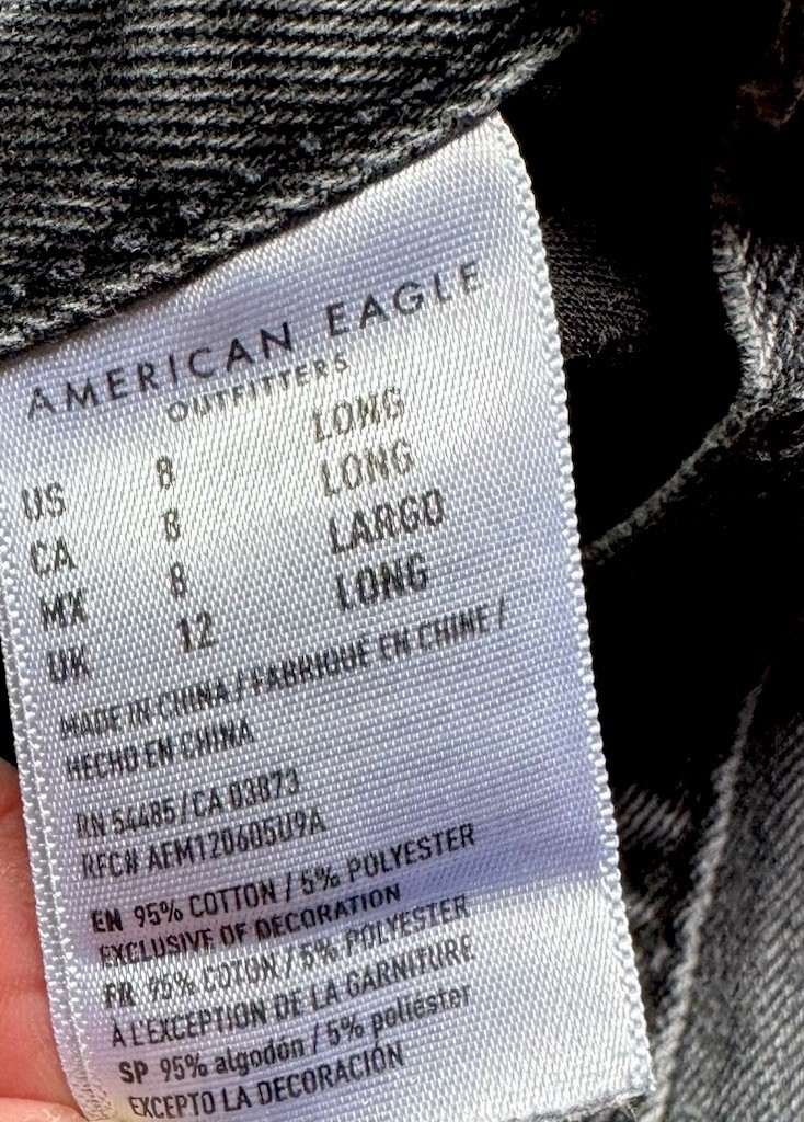 American Eagle Outfitters Stretch Mom Jeans Gray 8