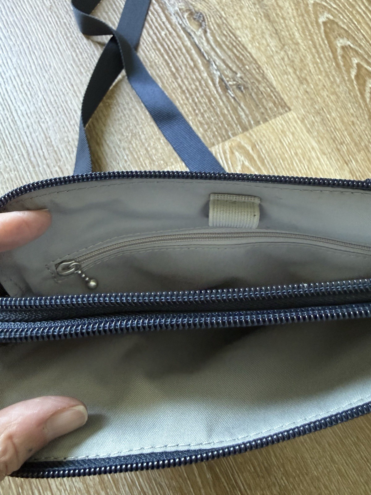 Baggallini Double Zip Medium Crossbody Bag In Navy EUC! MSRP $75