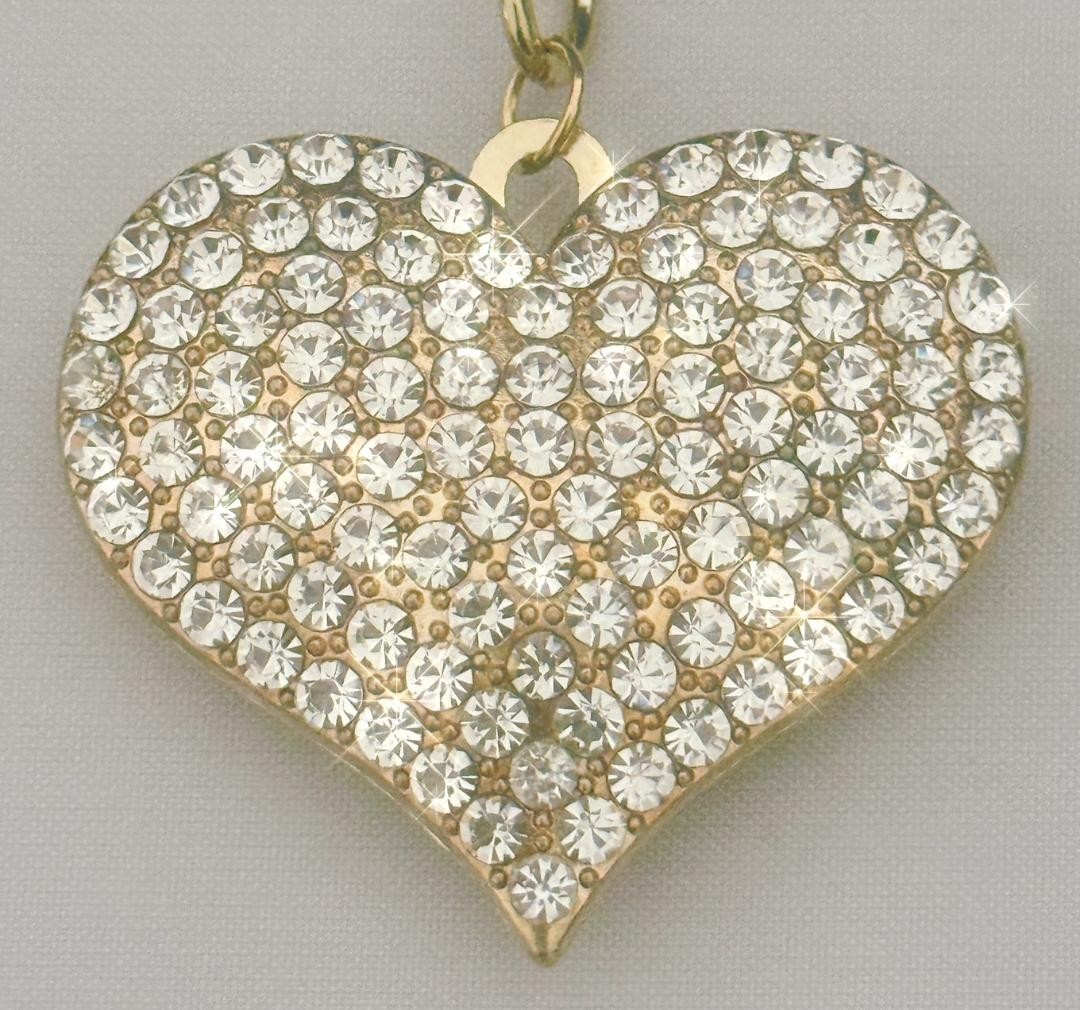 HEART KEY CHAIN SPARKLING CRYSTALS SELECT COLOR FREE USA SHIPPING