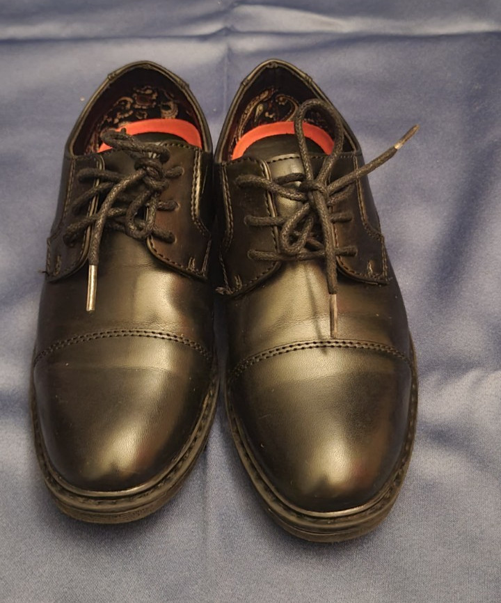 Bruno Marc Black Cap Toe Oxford Dress Shoes Lace Up Rubber Sole US 13 Kids
