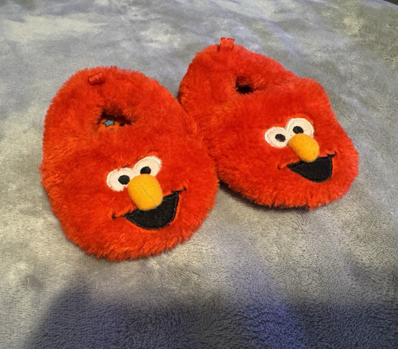 Sesame Street Elmo Slip-On Faux Fur Slippers Embroidered Red Baby US 3 EU 18.5