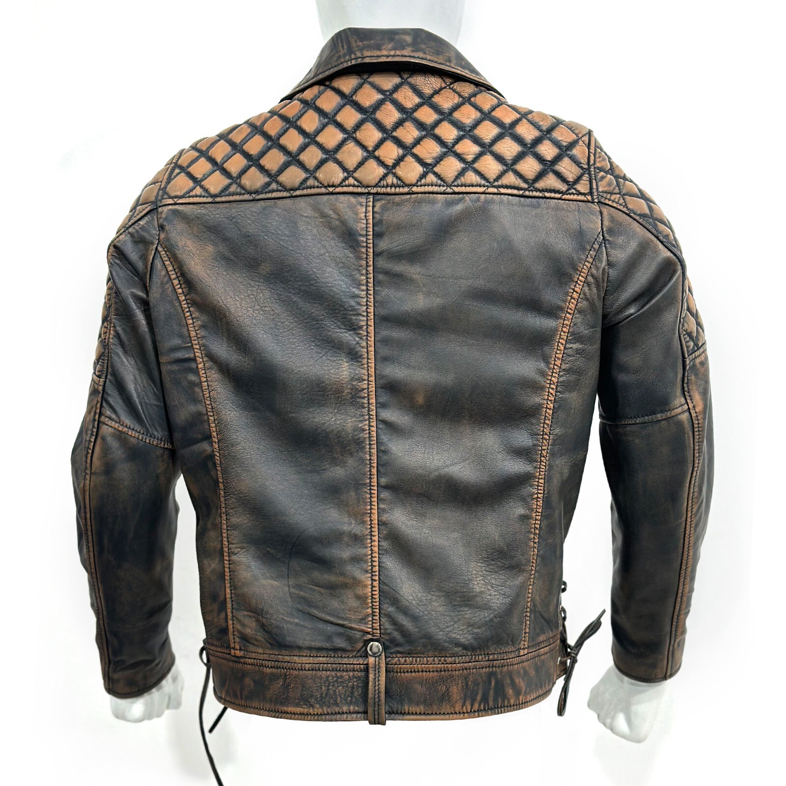 Mens Brown Leather Distressed Brown Jacket Classic Biker Jacket For Men