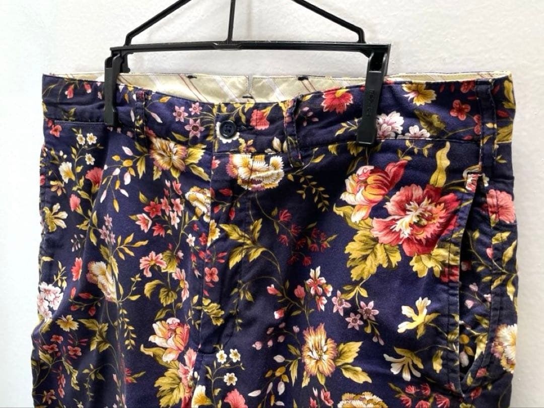 Engineered Garments Floral Cinch Back Shorts 32 Made in USA Botanical F/S