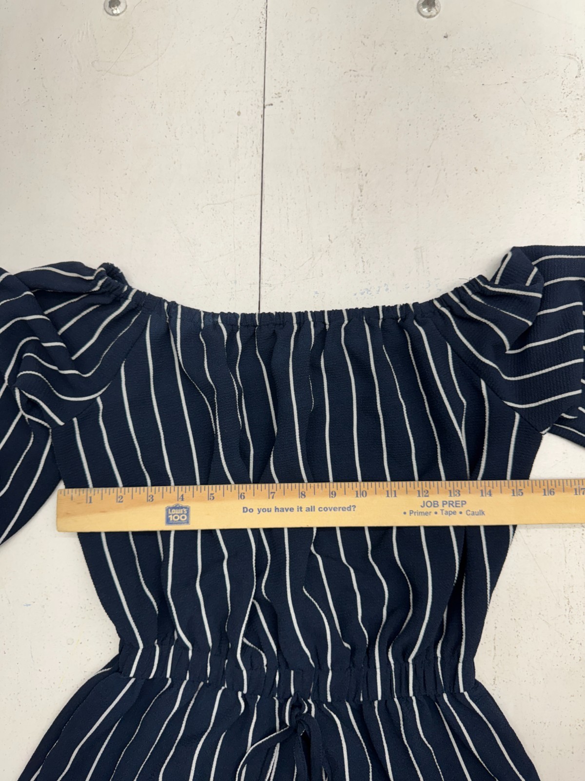 Toxik3 Dark Blue White Striped One Piece Romper Womens Size Medium