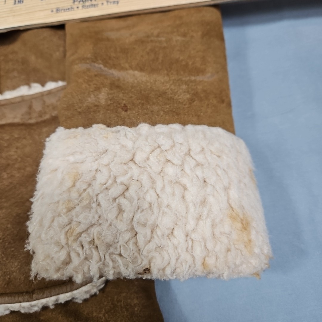 Vtg Curly Top Sheepskin Style Shearling 4 Pocket Lined Clasp Jacket Size 7/8