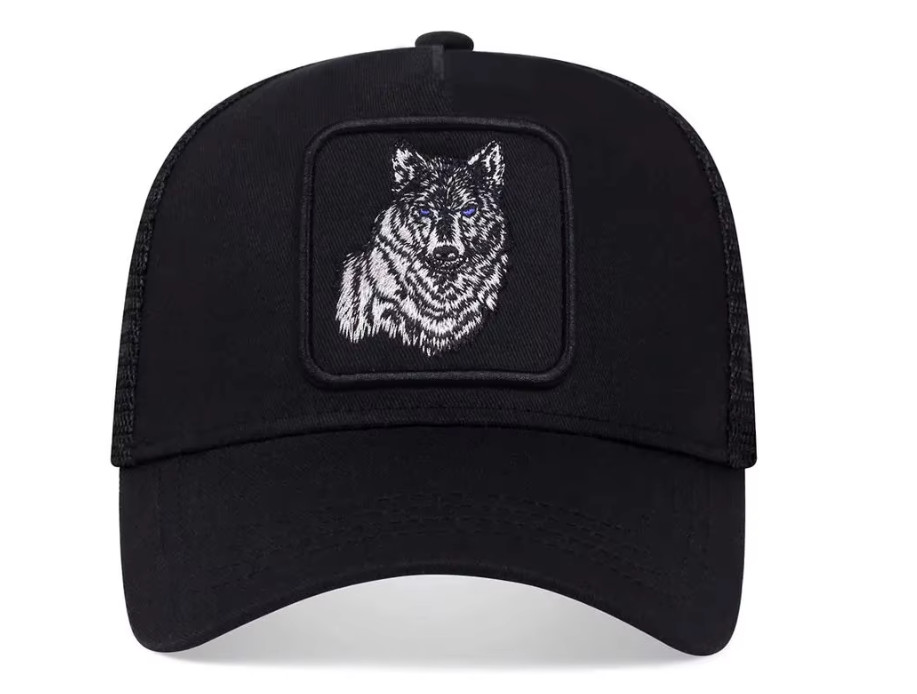 New Black Wolf Cap Hat Army Baseball Mesh Trucker Snapback Adjustable