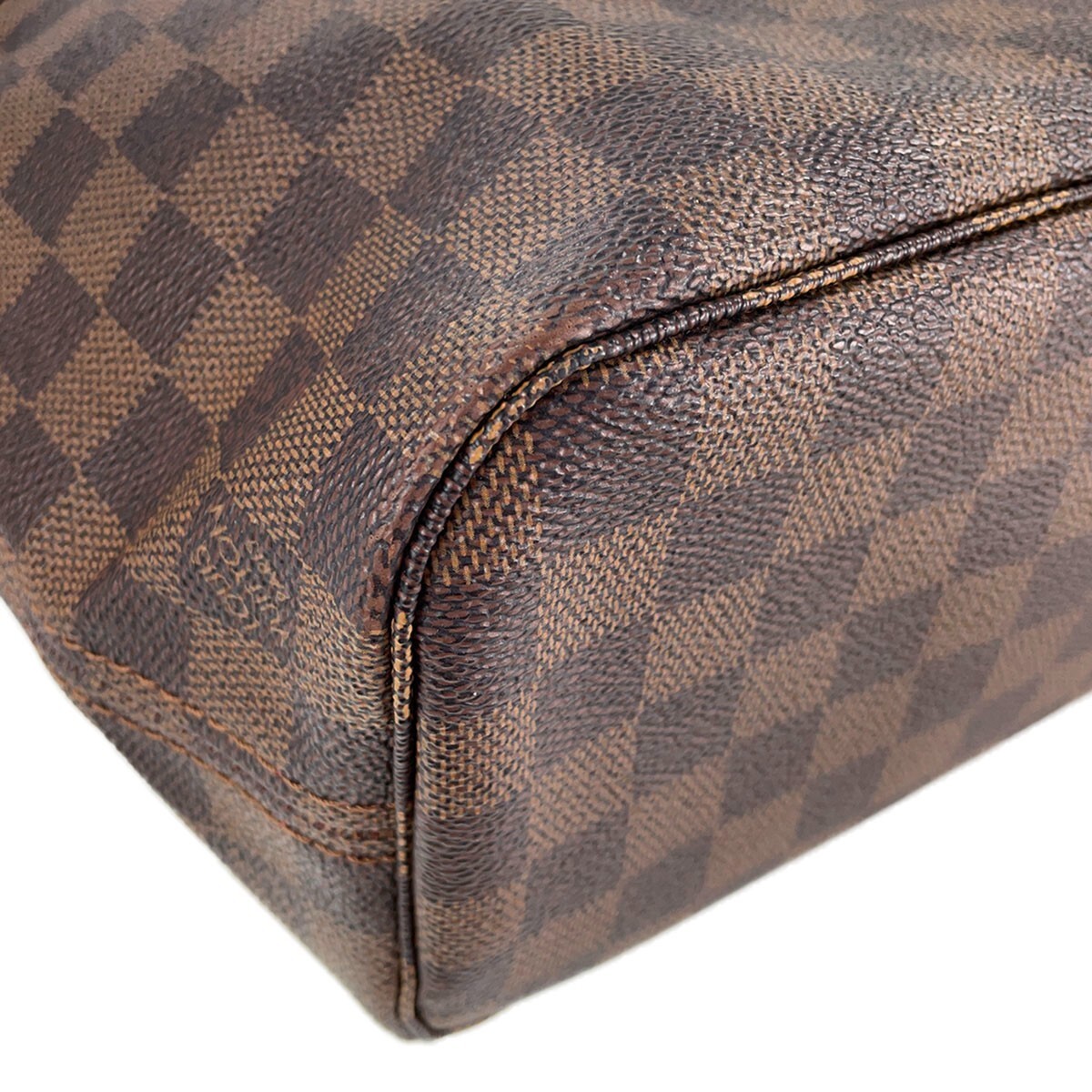 Louis Vuitton Damier Neverfull PM Leather Fabric Brown Tote bag 4104