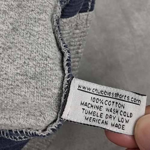 Chubbies Lounge Sweat Cotton Shorts Men L (28 inch Elastic Waist) Gray Made USA
