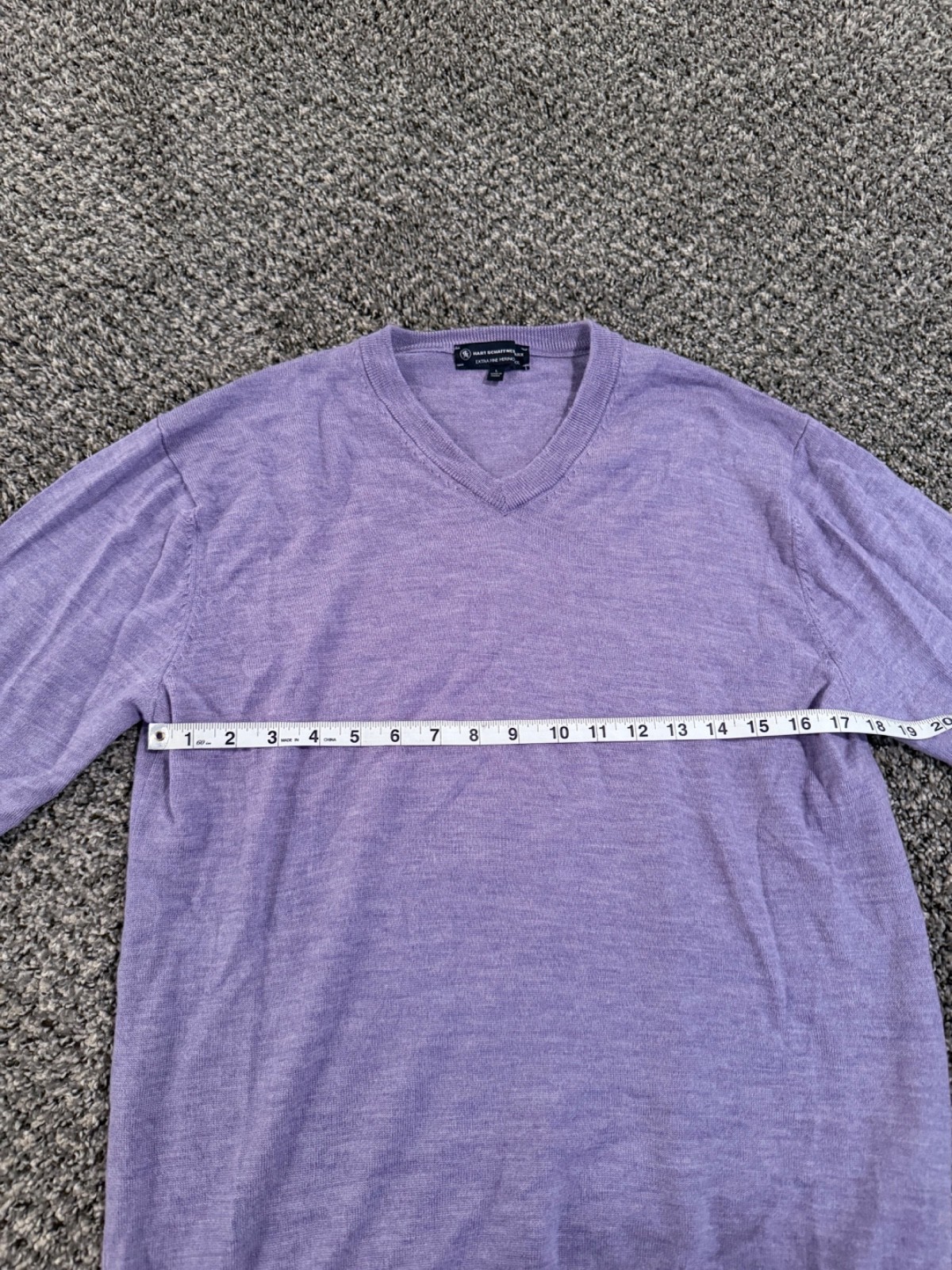 Hart Schaffner Marx Men Sweater Lavender Size Large 100% Fine Merino Wool
