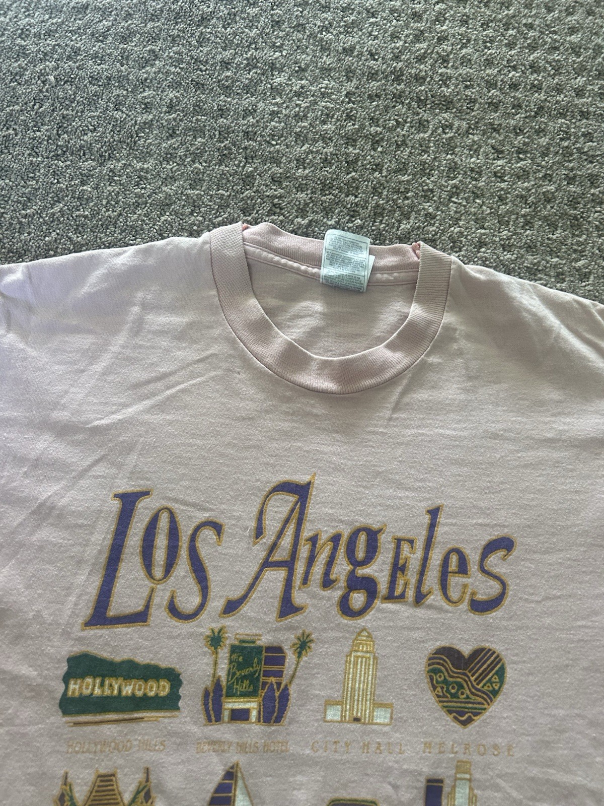 Vintage Los Angeles Shirt Size Large Pink California USA 90s Y2K City