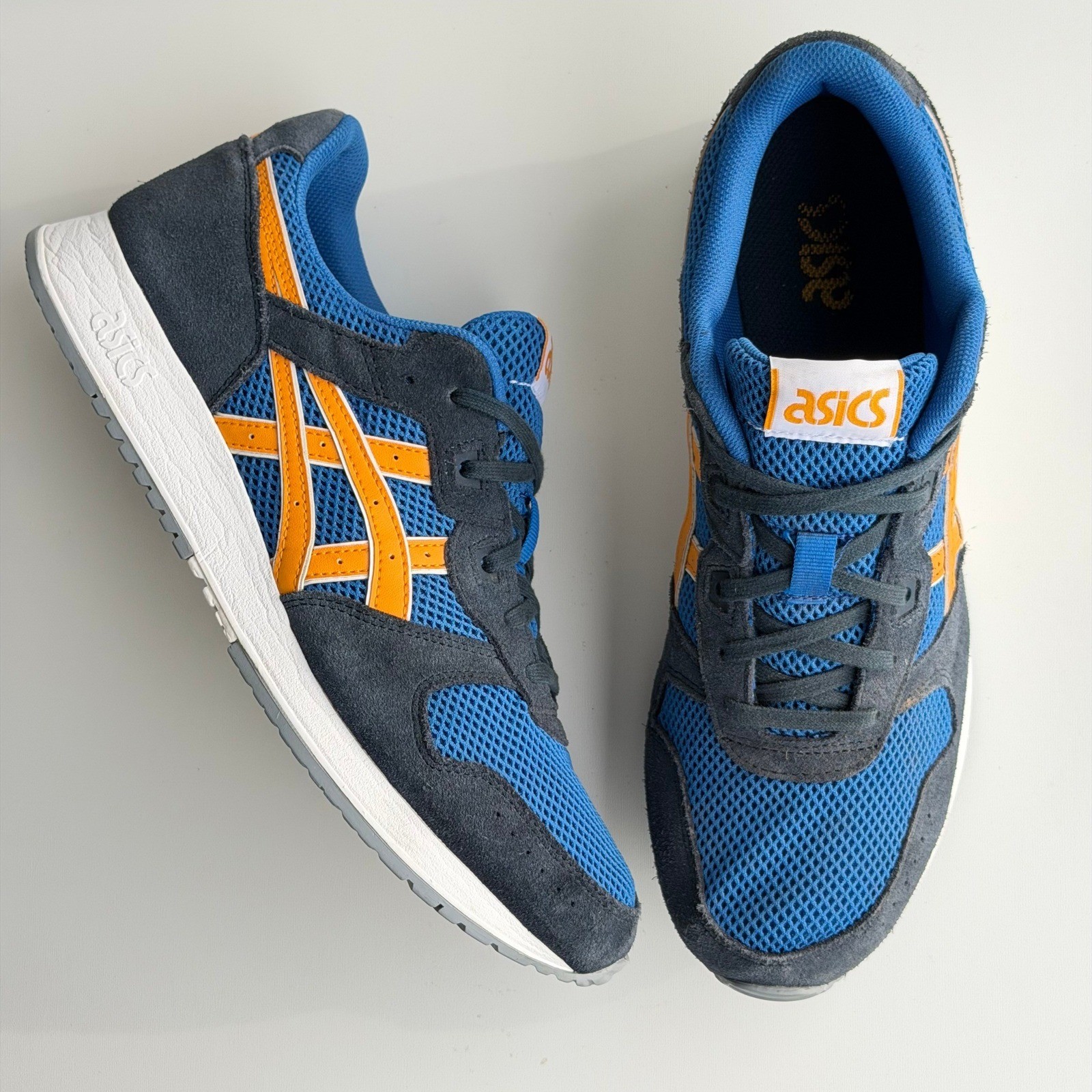 Asics Lyte Classic Sneakers Mens 11 Blue Orange Suede Mesh Retro Running Shoes