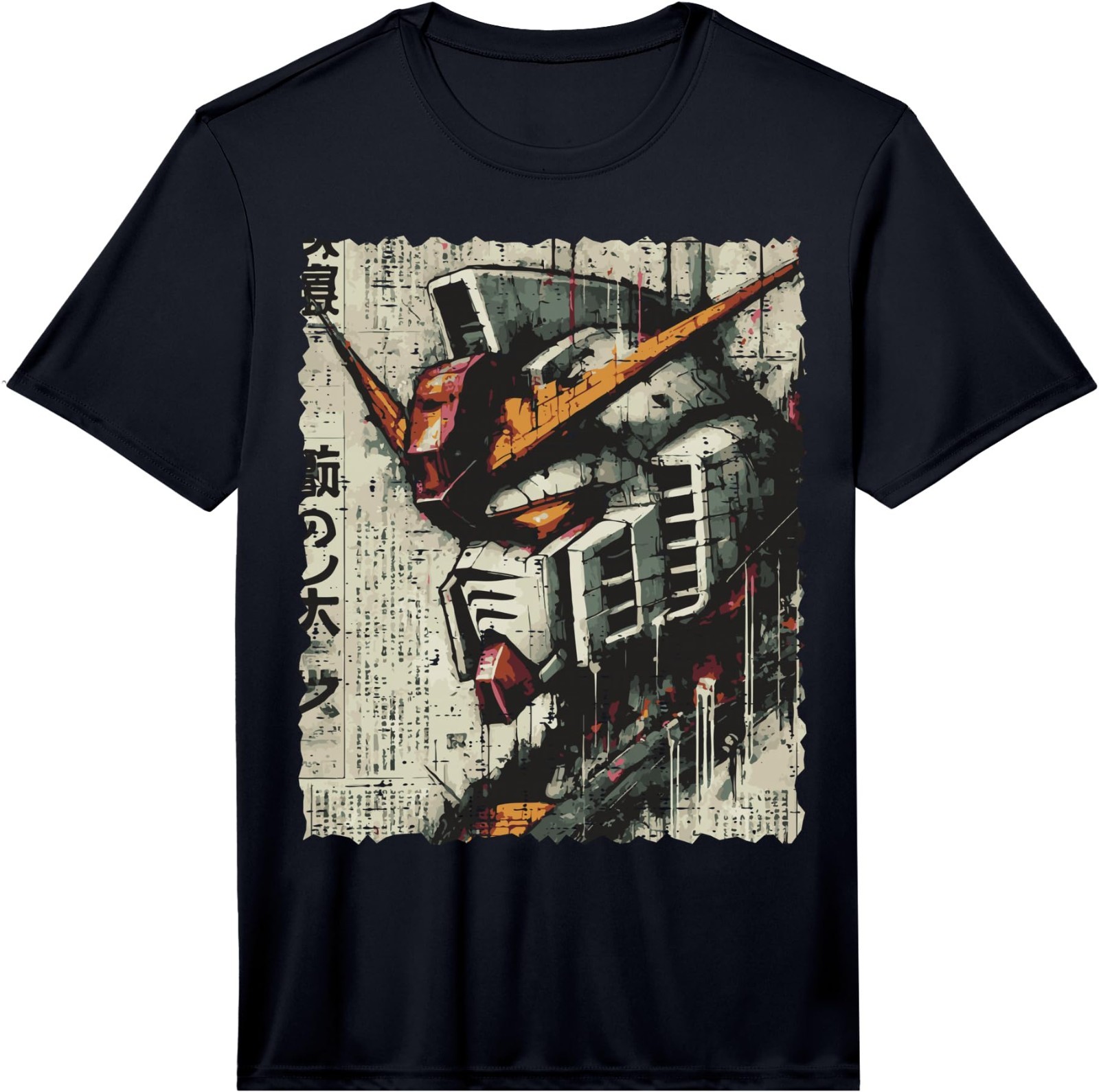 Japanese Mecha Robot Head Vintage Anime Art Men Performance T-Shirt