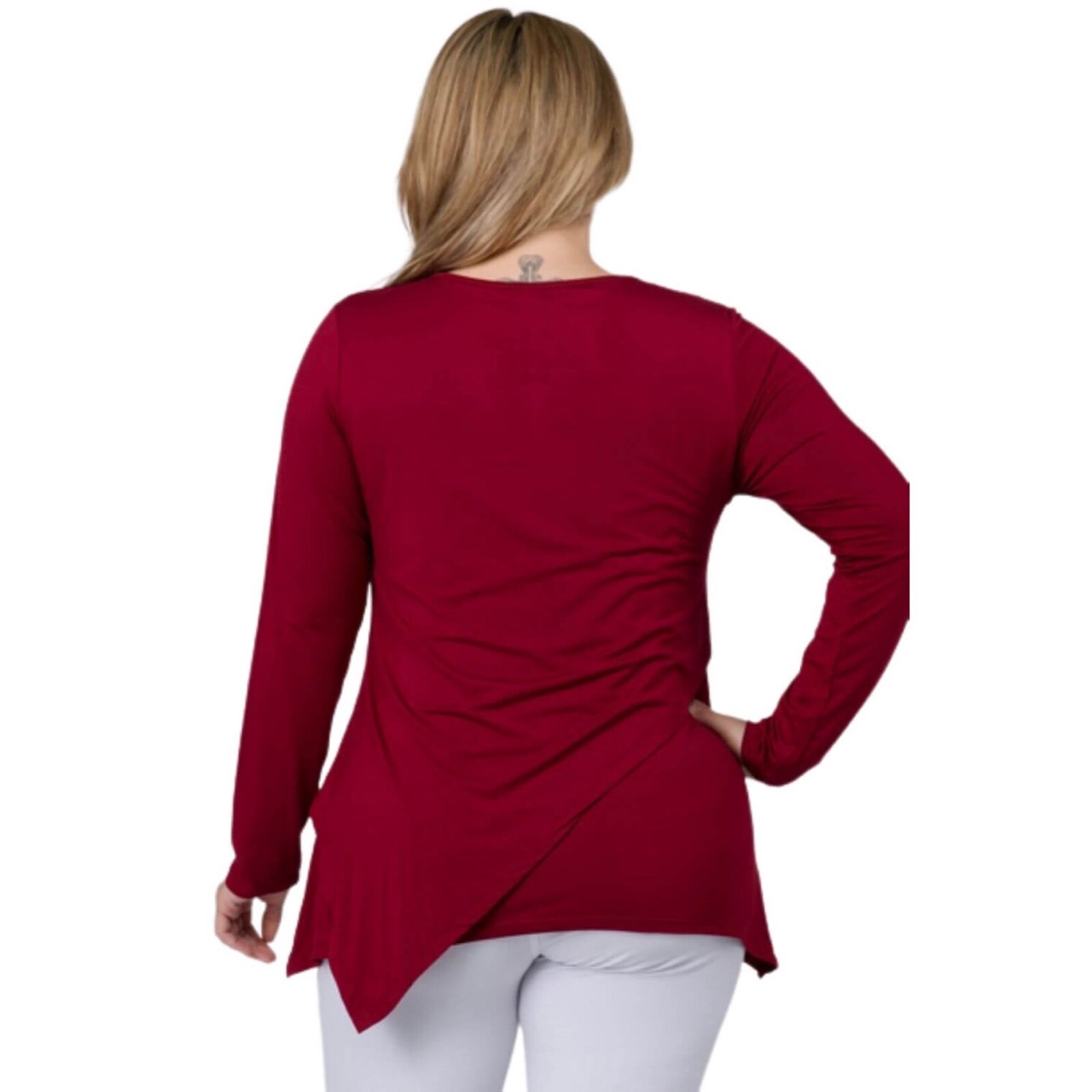 Elevate Your Style: NWT Violet Red 3XL Asymmetrical Tunic (Minor Hem Flaw)