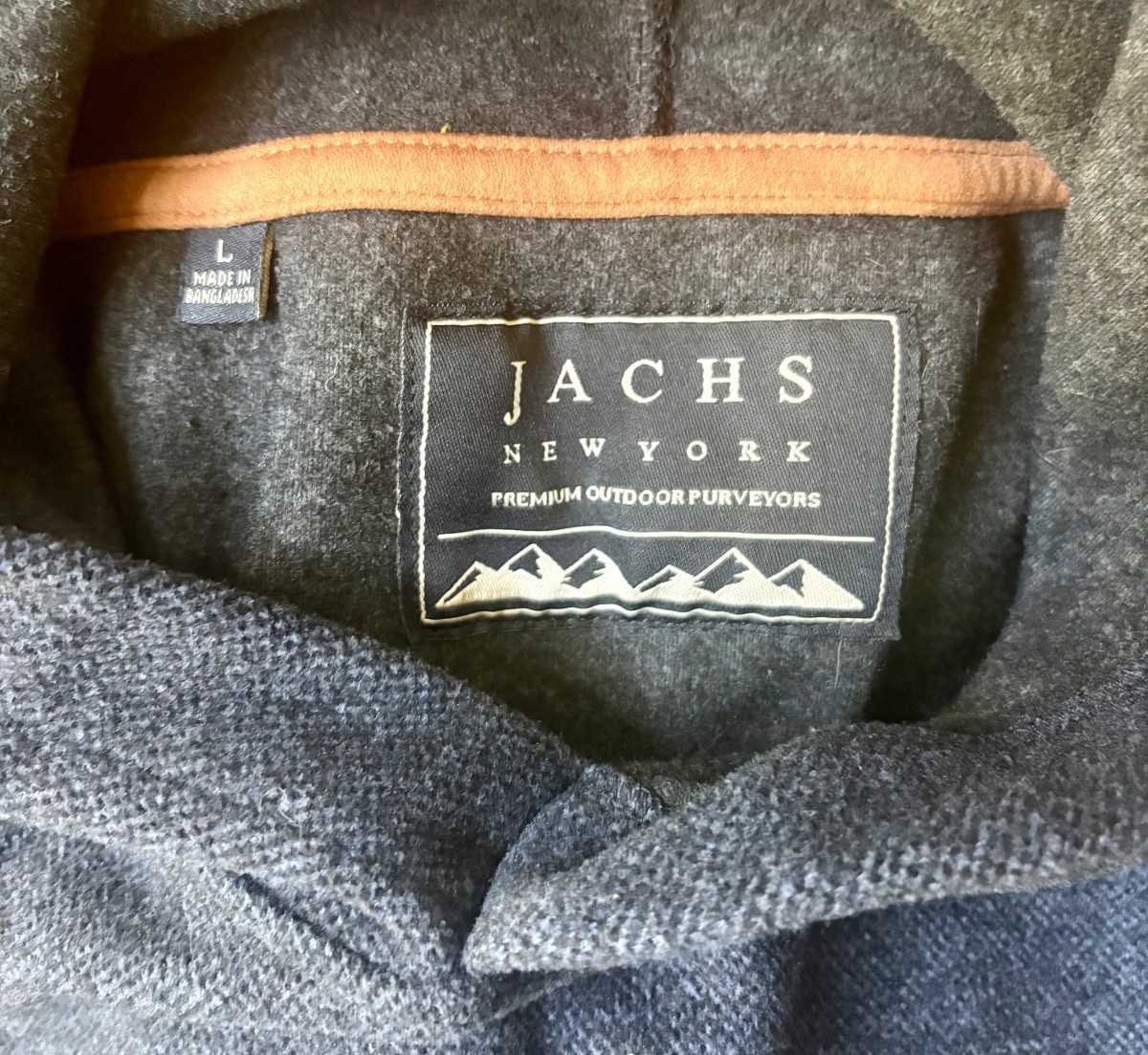 JACHS NY Men’s Hoodie Pullover Fleece Size L Charcoal Gray