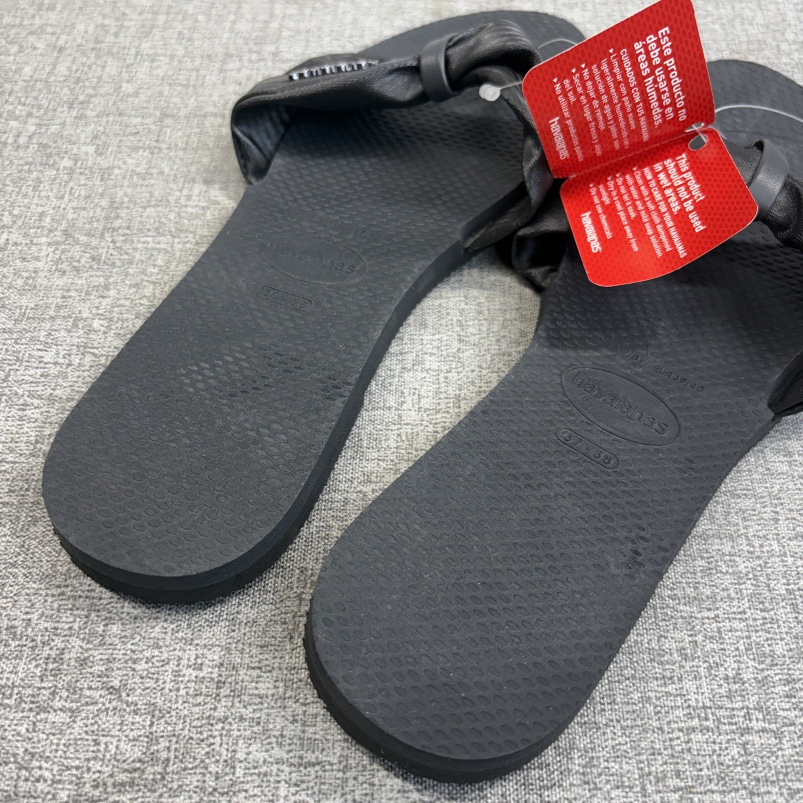 Havaianas You St. Tropez Flip Flops Sandals Shoes Graphite Black Size 7/8 W