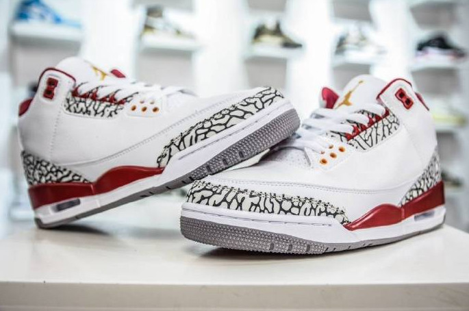 Air Jordan 3 “Cardinal Red” Mid Top Retro Basketball Shoes For Men Size 7-12