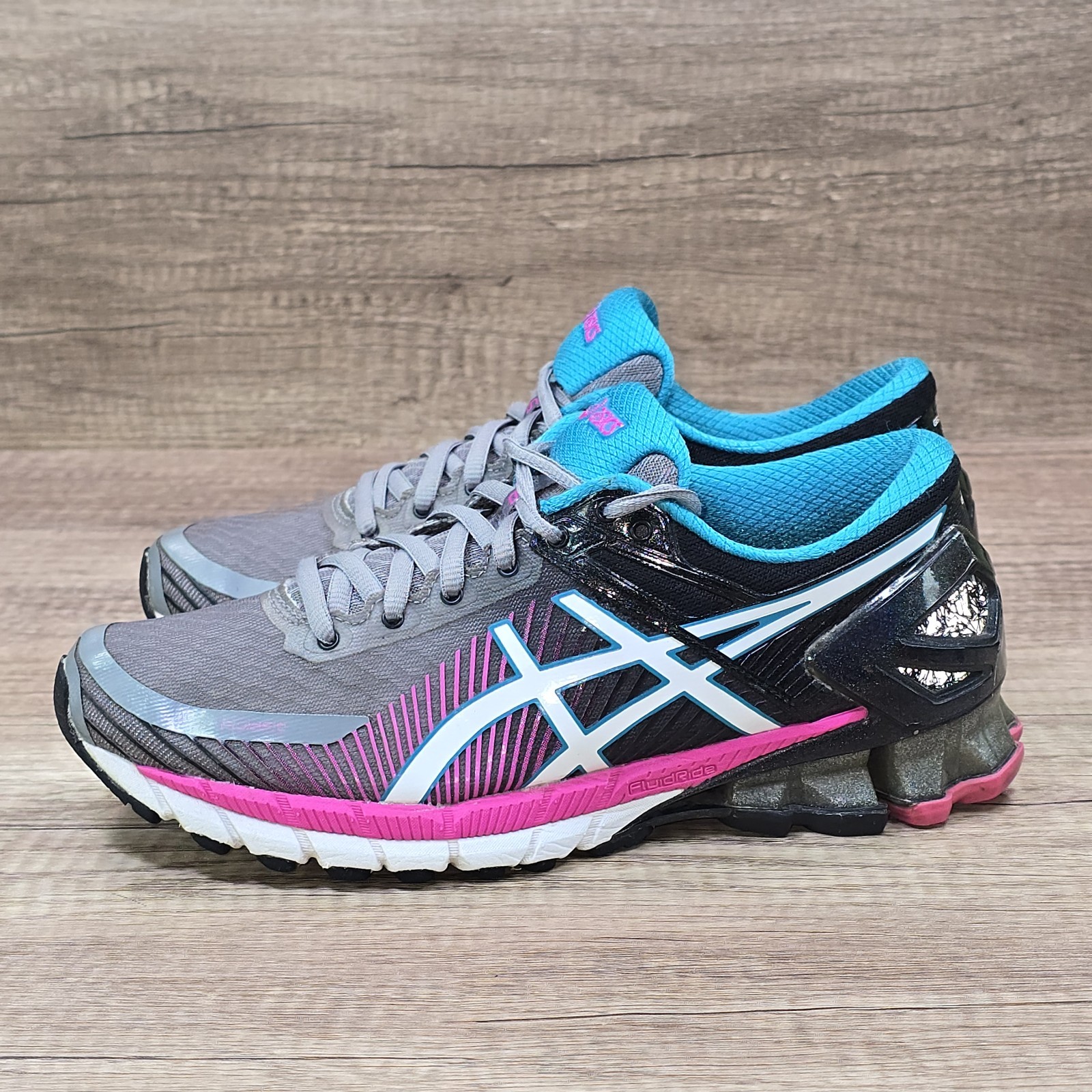ASICS Gel-Kinsei 6 Women’s Size 7.5 Black Gray Pink Blue Running Shoes (T694N)