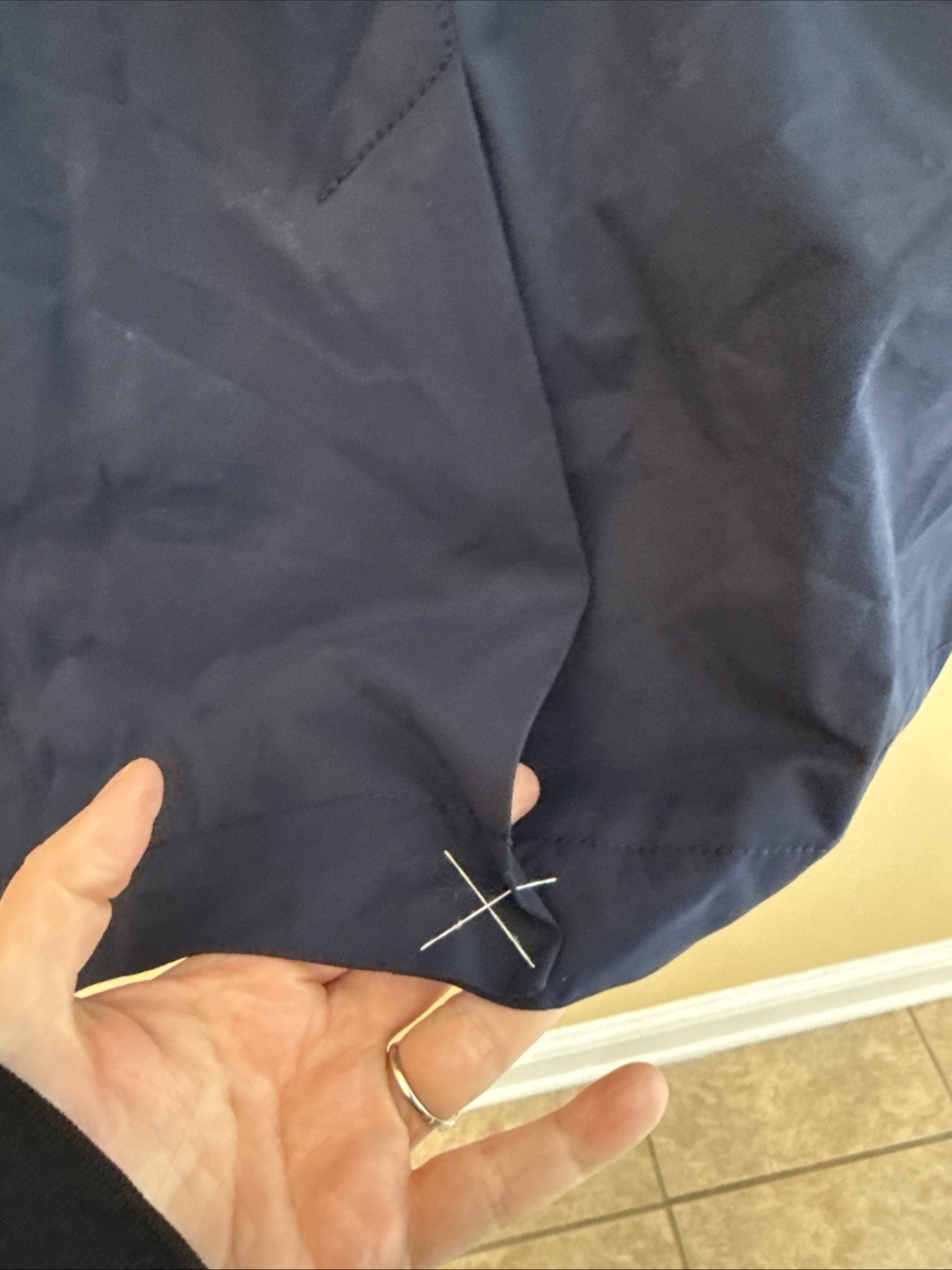 J Crew Women’s Jacket 0 Navy Blue Cotton Polyamide Scallop Trench