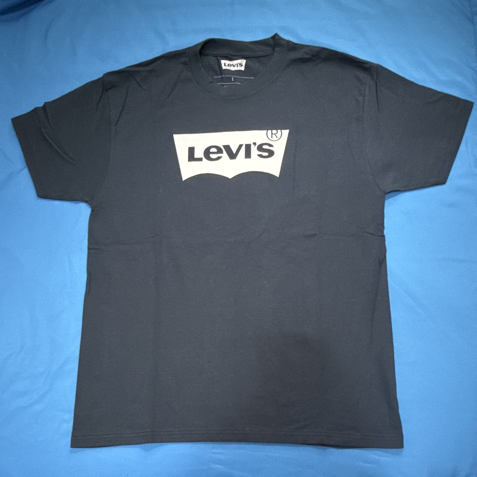 Levi’s Men’s L Black/White Housemark Logo Graphic T-Shirt Crew Neck SS