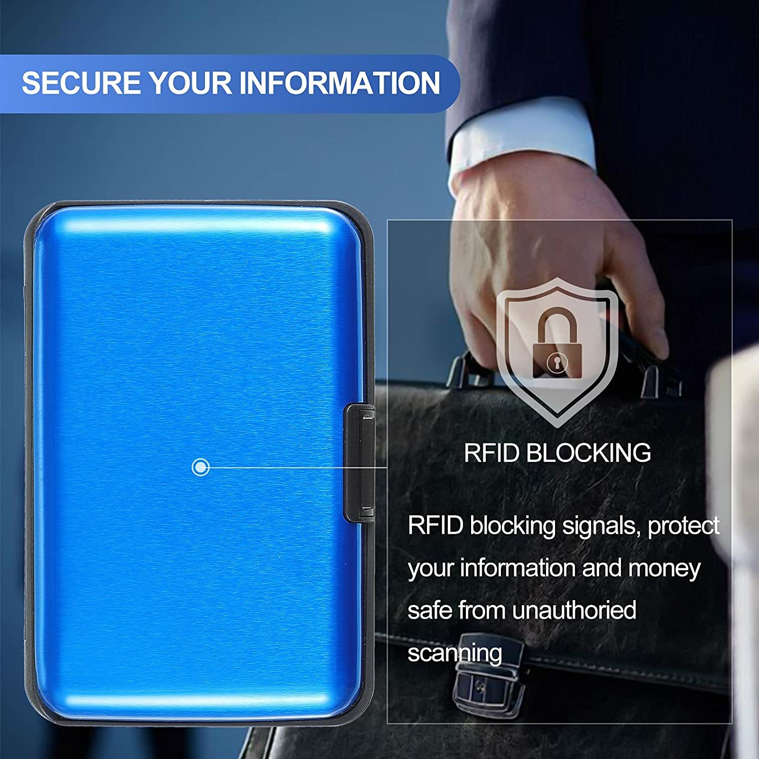 Credit Card Protector,RFID Blocking Aluminum Wallet Women Mens Credit Cards Case