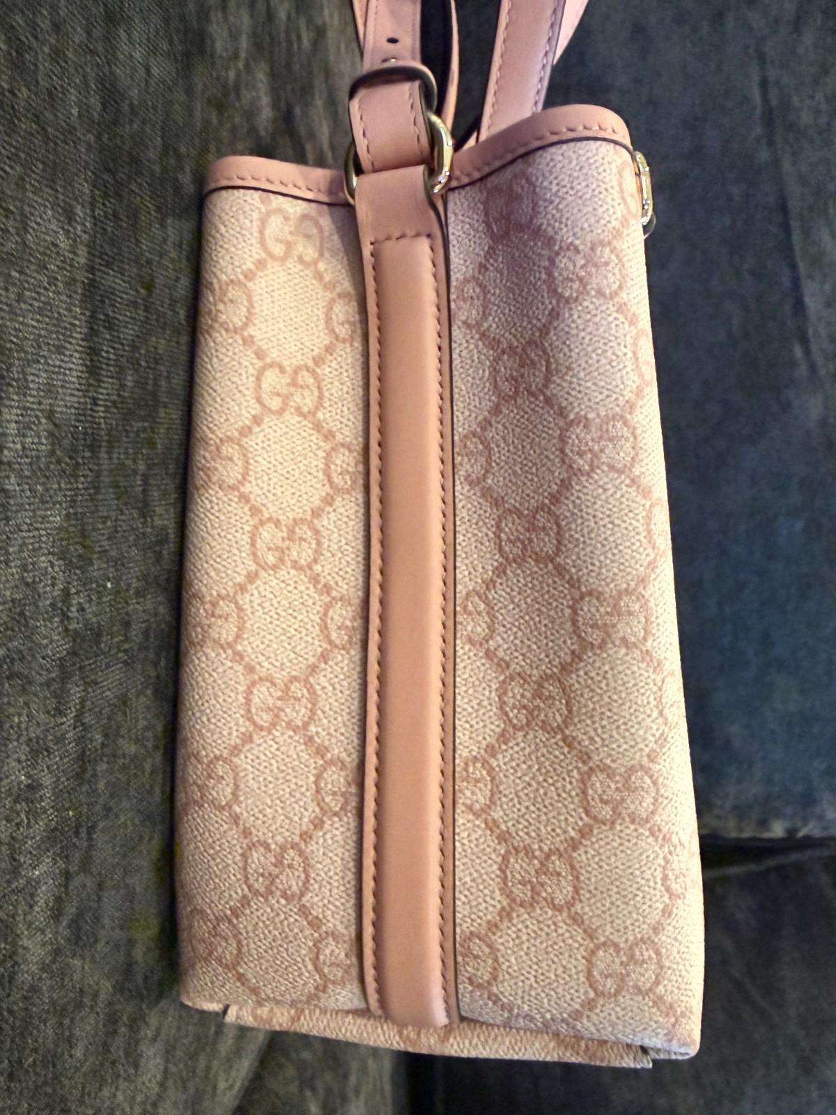 Gucci GG Emblem Small Bucket Bag Light Pink with Original Dust Bag & Box