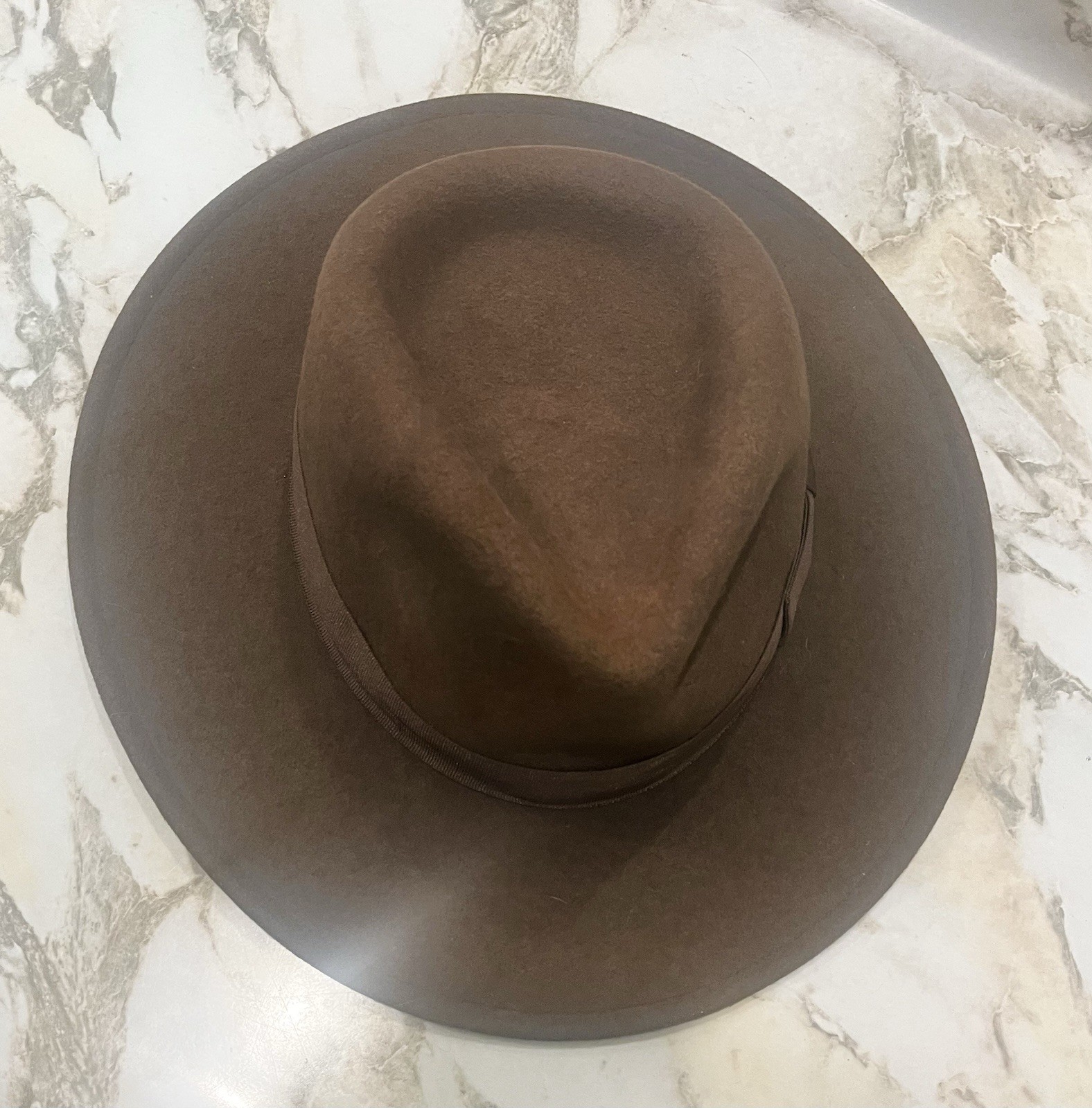 Vintage Brown 100% Wool Fedora Hat Wide Brim Medium Unbranded Classic
