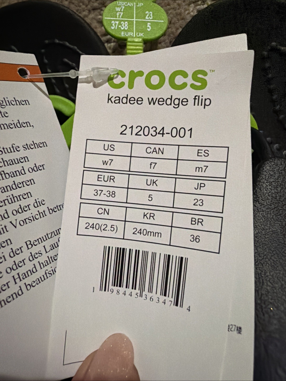 Crocs Kadee Wedge Flip Black Flip Flop Sandals. Sz 7. NWT!