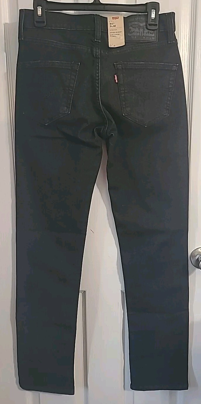Levi’s 511 Slim Fit Stretch Men’s Size 29W×32L Frog Eye Black Jeans New NWT