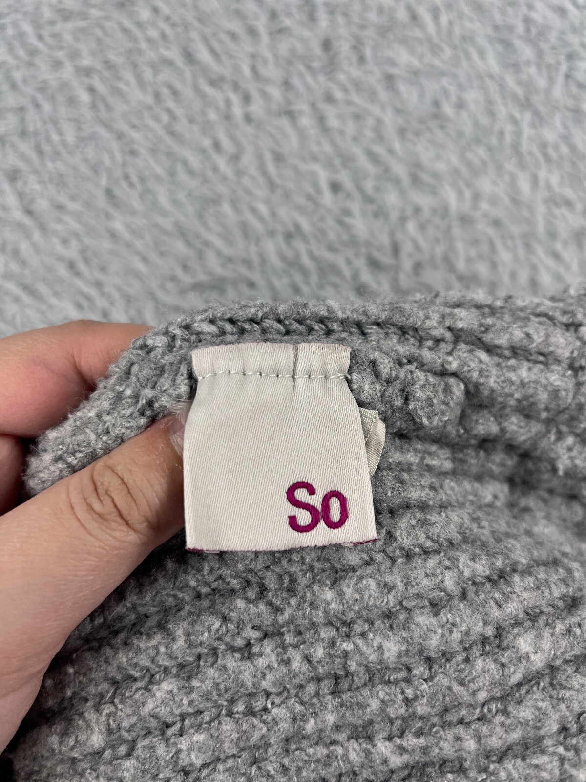 So Beanie Toque Womens One Size Gray Knit Acrylic Polyester Spandex Blend Ski