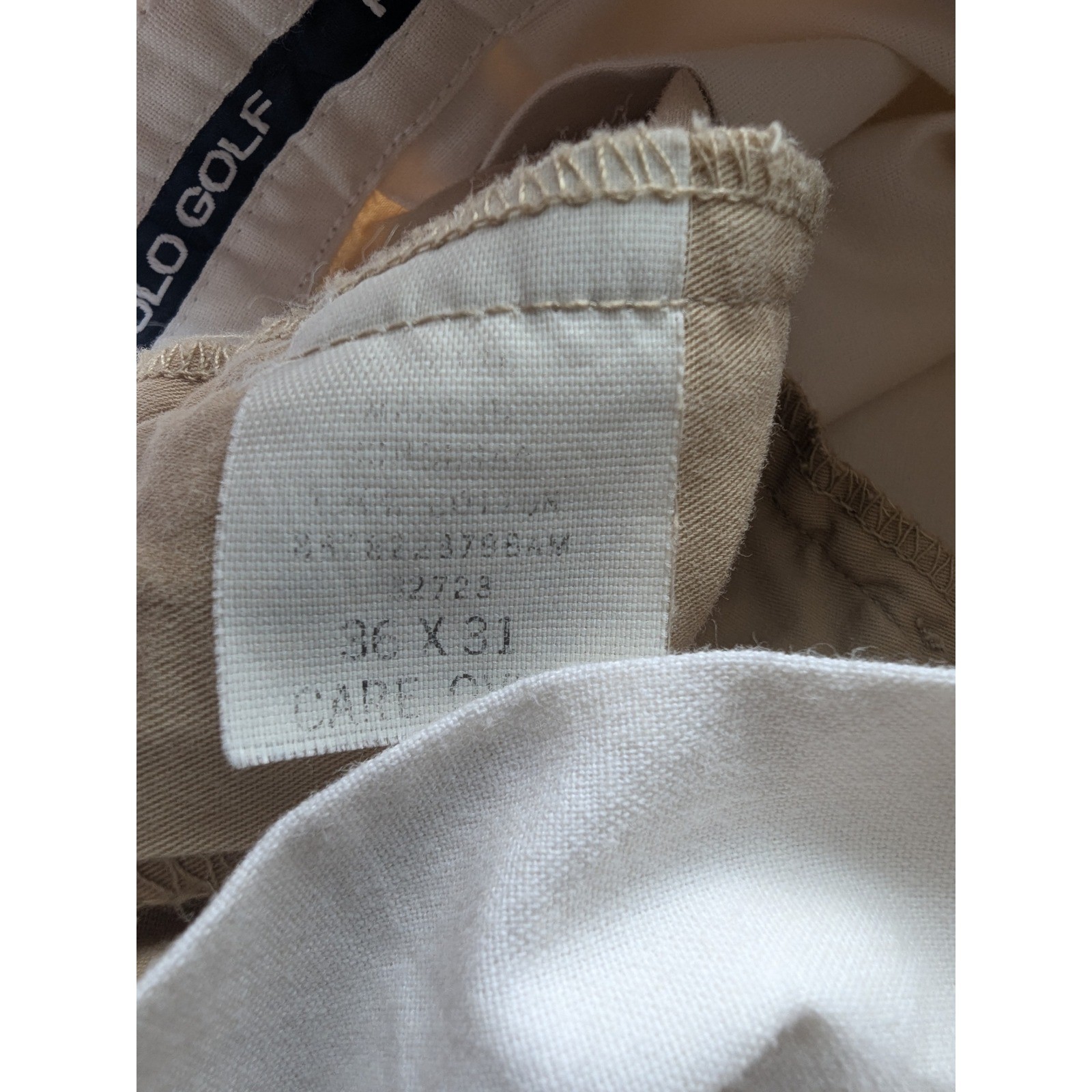 Polo Golf Ralph Lauren Chinos Mens 36×31 Tan Pleated Cotton Khaki Relaxed Pants