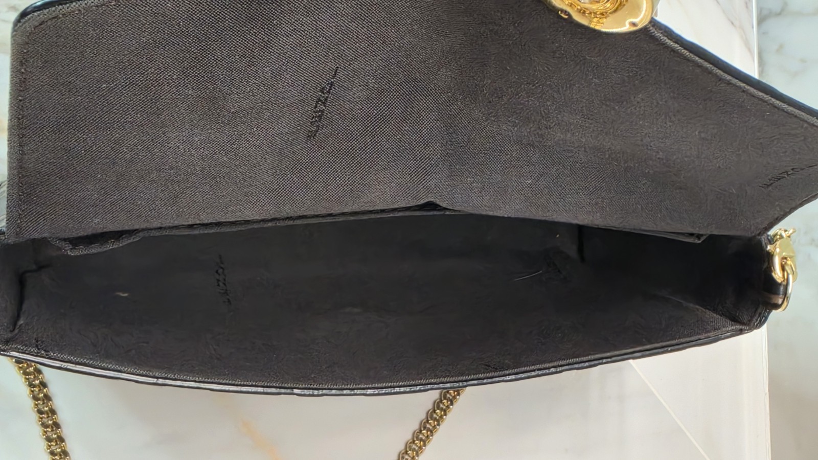Fendi Vitello FF 1974 Bi-Color Embossed Envelope WOC MSRP: $1,550