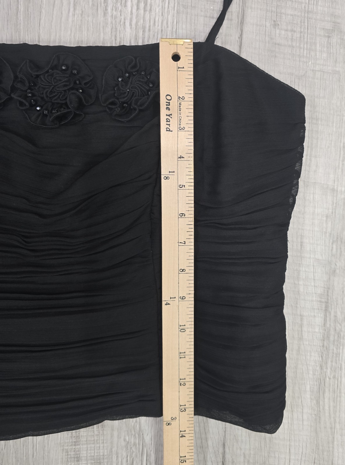 Expo New York 2 Pc Black Cropped & Ruched Top Set Women’s Size 12