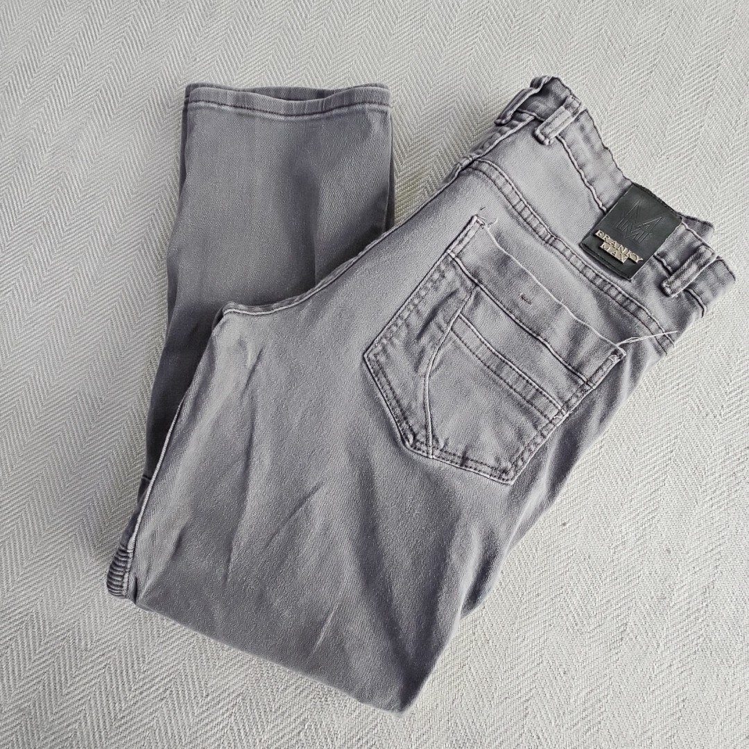 Franky Max Jeans Men’s W36 L30 Tapered Gray Wash Moto Biker Reinforcement Denim