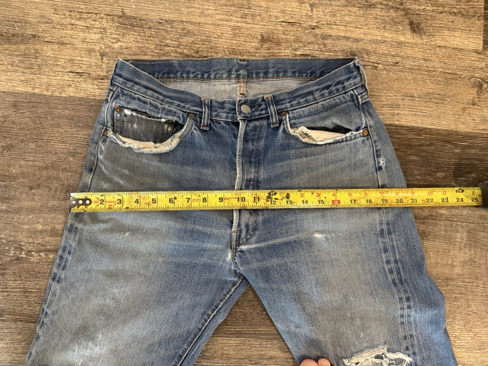 Levi’s 501 Selvage Single Stitch 70s Button Fly Measurement In Pictures