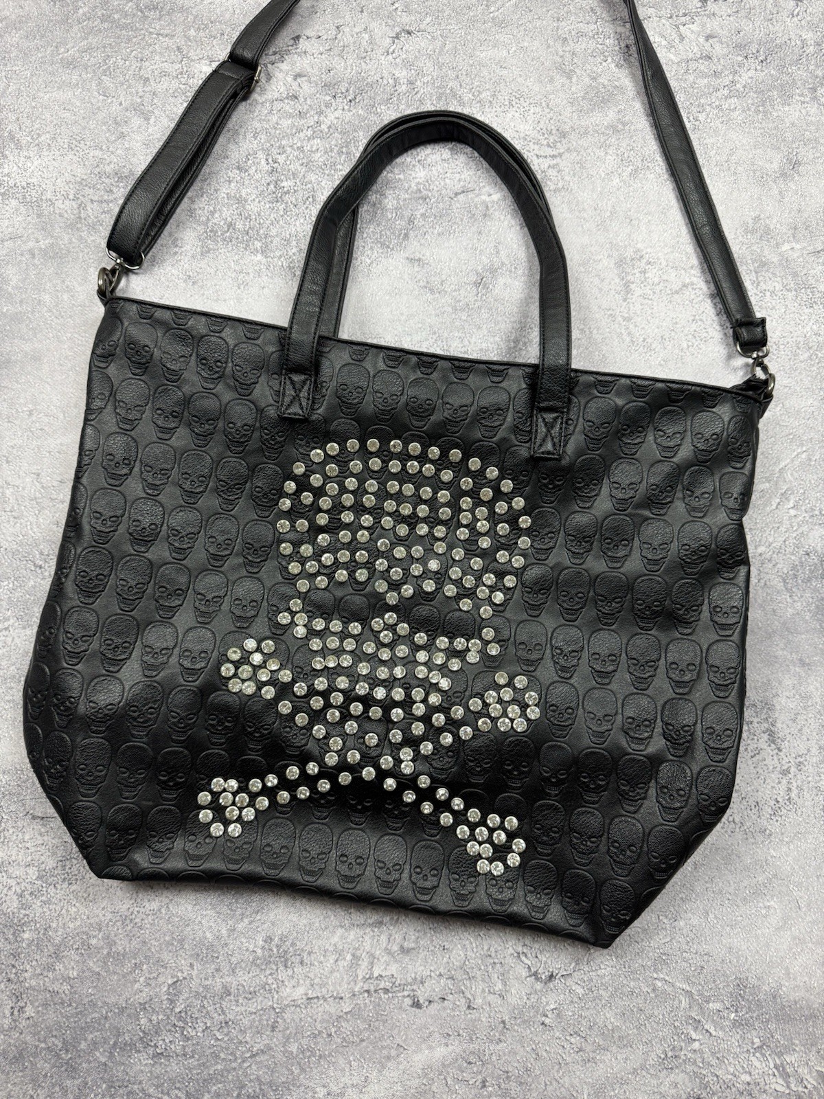 Vintage Avant Garde Skull Bag Rhinestones Y2K Style Punk Gothic Black Rare Hype